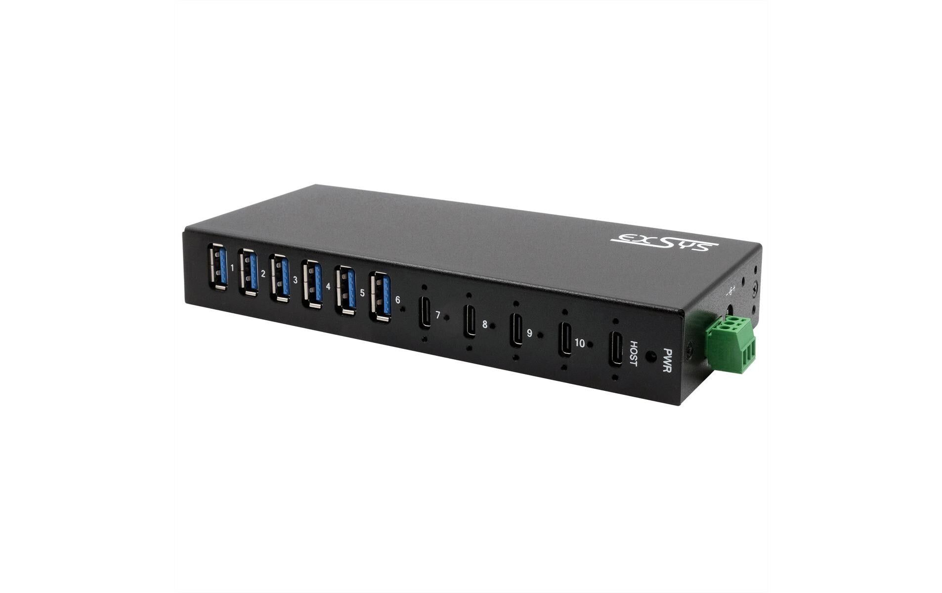 EXSYS EX-12290HMS USB-Hub – USB-C (10 Gbit/s), 6× USB-A