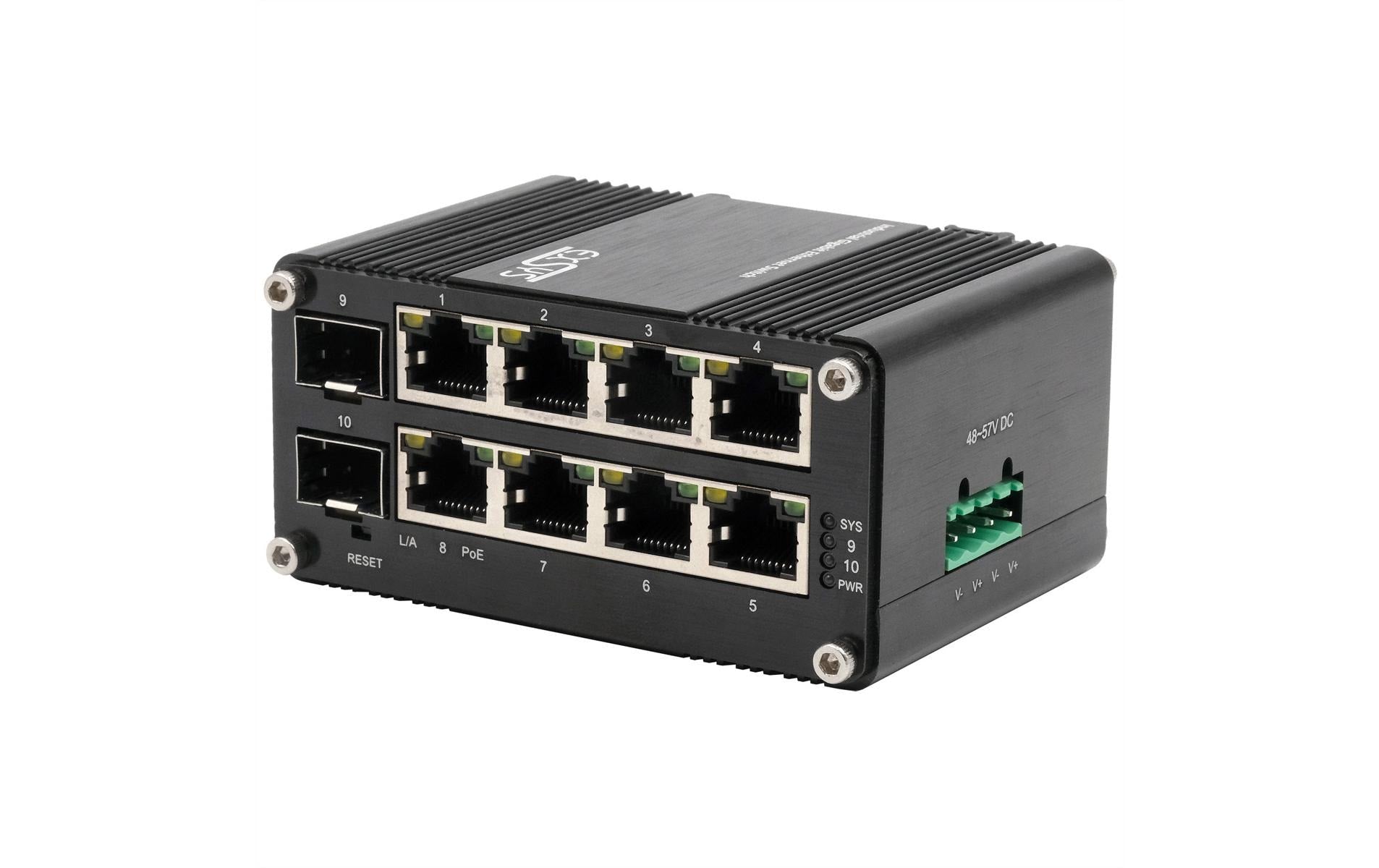 EXSYS EX-62035MPoE-SFP – Managed Switch – 8× 1G, 2× SFP, PoE+, DIN-Rail
