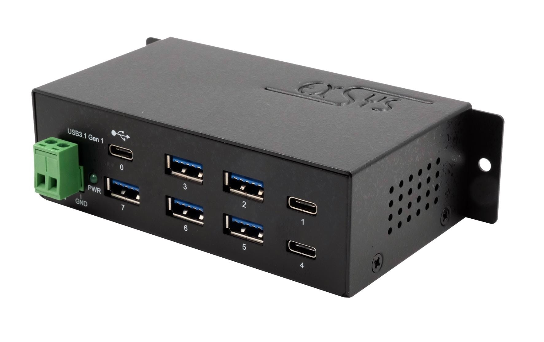EXSYS EX-1196HMS USB-Hub – USB-C, 5× USB-A, 2× USB-C, für Windows/Mac/Linux