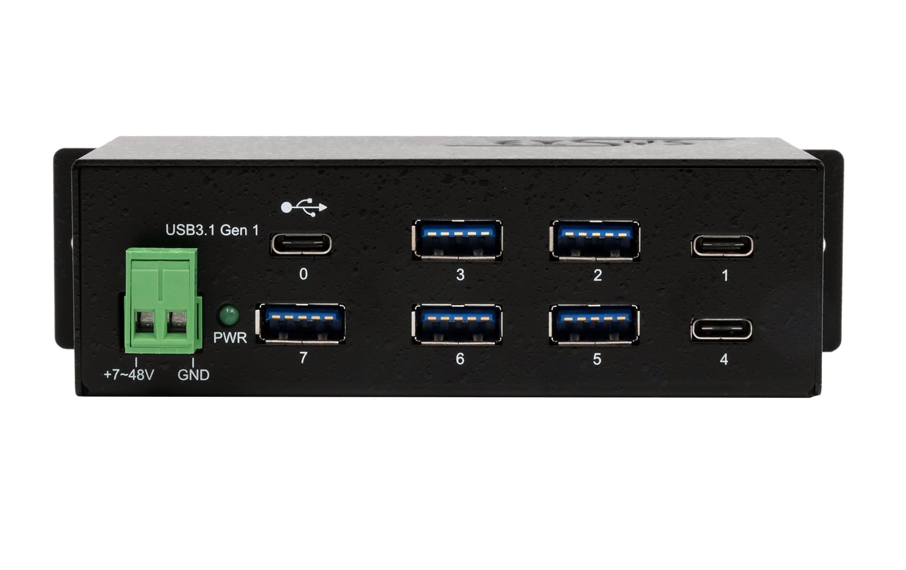EXSYS EX-1196HMS USB-Hub – USB-C, 5× USB-A, 2× USB-C, für Windows/Mac/Linux