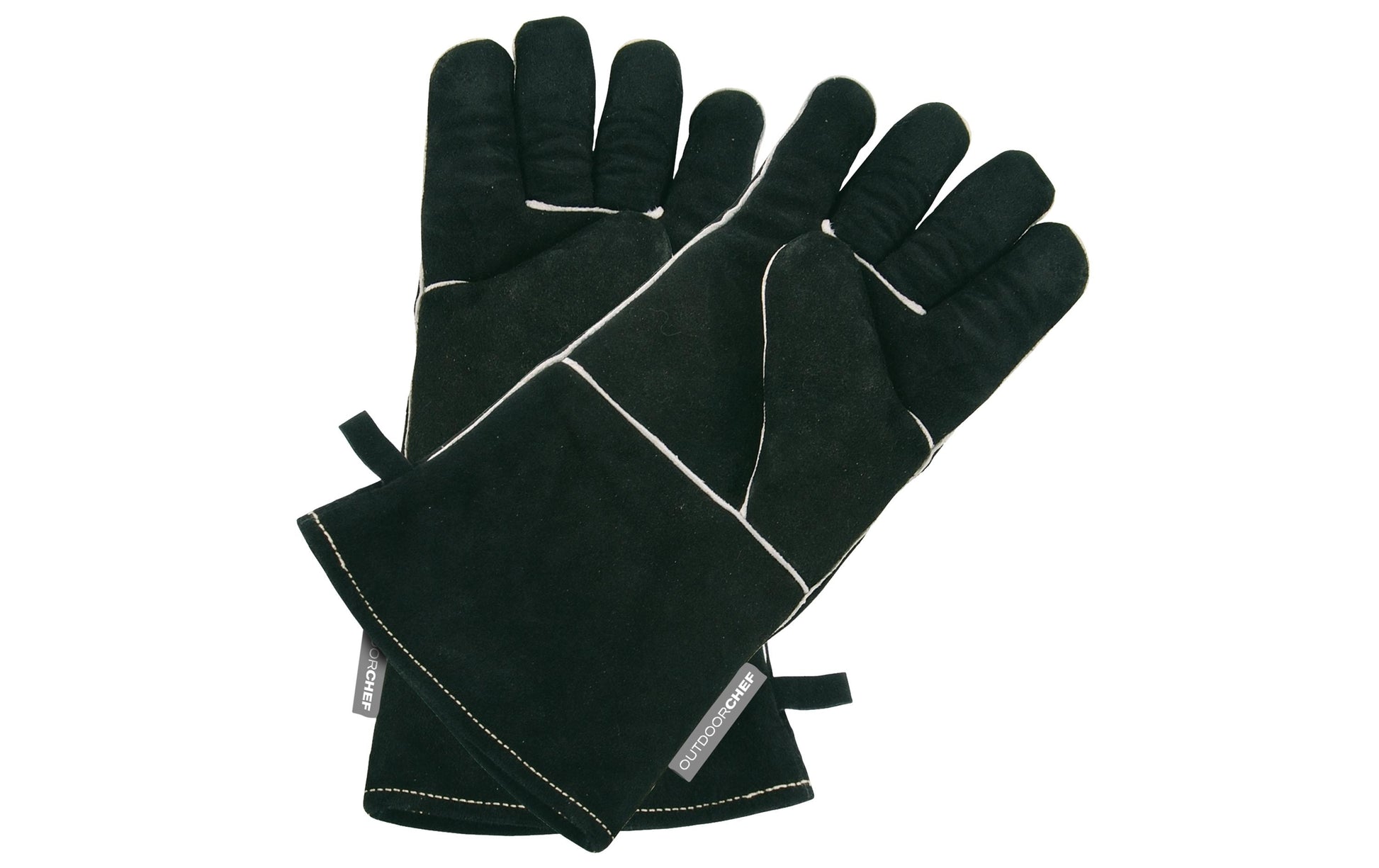 OUTDOORCHEF Arbeitshandschuhe – L, 1 Stück – Leder, Schwarz, isolierend
