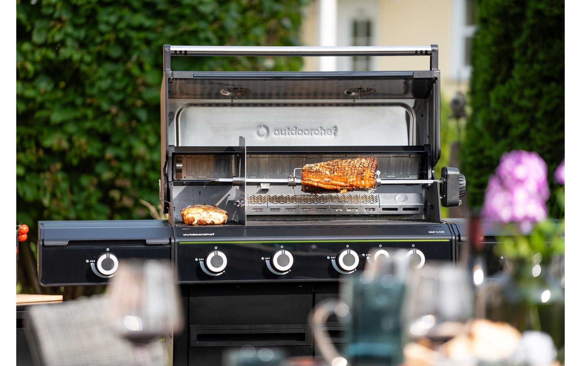 OUTDOORCHEF Drehspiess HEAT – 7,4 × 7,4 cm, für HEAT-Modelle, Edelstahl