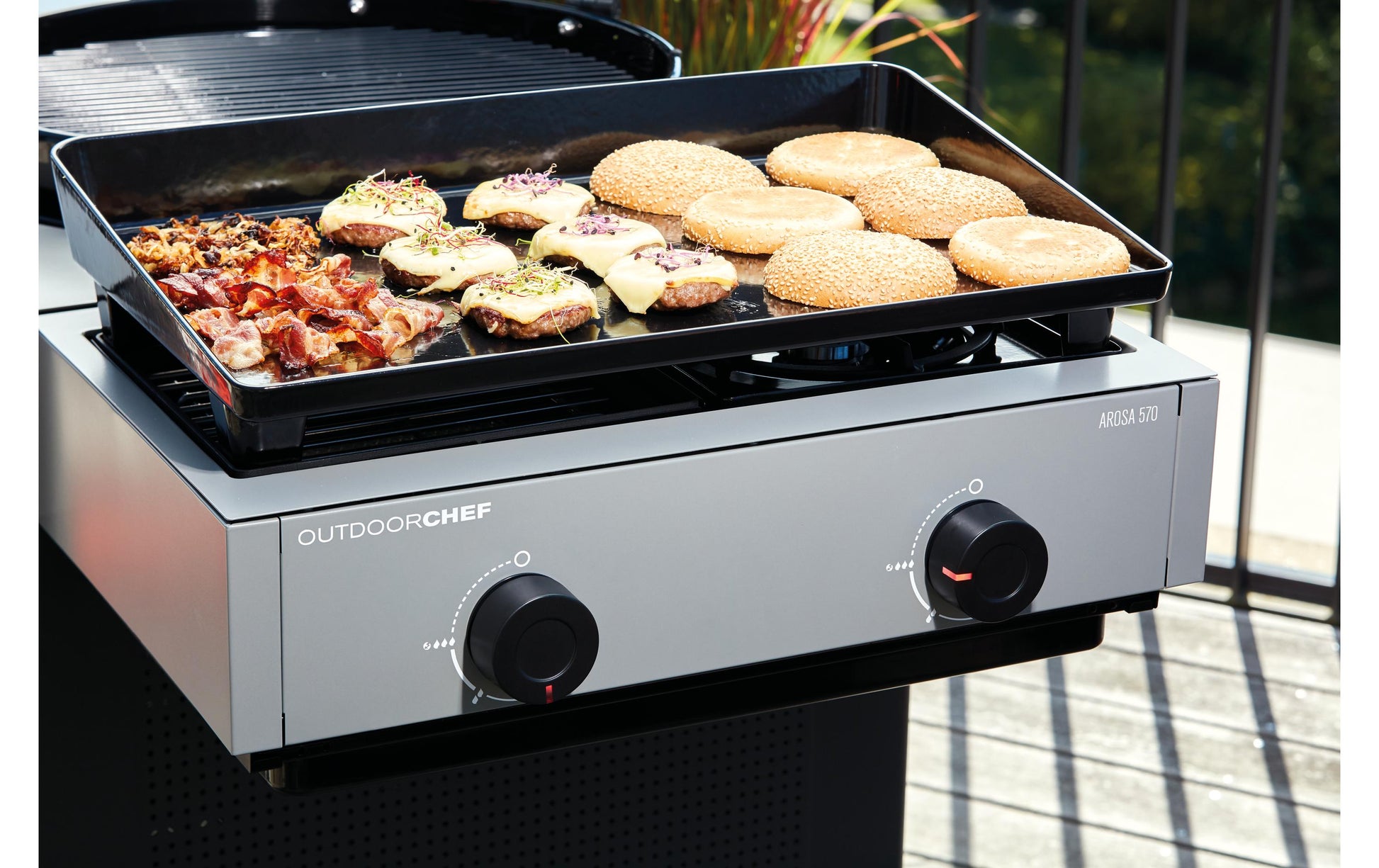 OUTDOORCHEF Teller – 6,2 × 3,8 cm, emailliertes Gusseisen, schwarz – für AROSA EVO