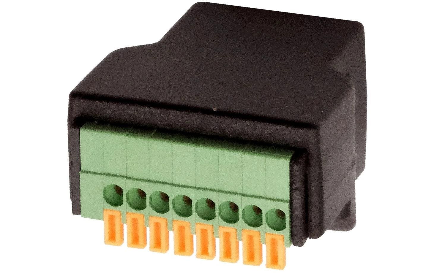 EXSYS EX-49112 Adapter RJ-45 zu 8-poligem Terminalblock – Cat5e, RJ-45 Buchse, Schwarz