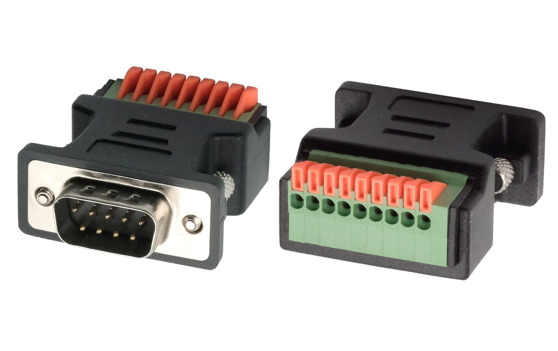 EXSYS EX-49110 Seriell-Adapter DB9 zu Terminalblock – RS-232, 9-polig – Schwarz