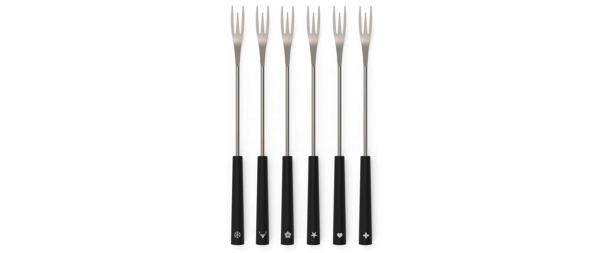 Kisag Fonduegabeln – 6er-Set, 26,5 cm, Kunststoff, Schwarz, für Käsefondue, spülmaschinenfest