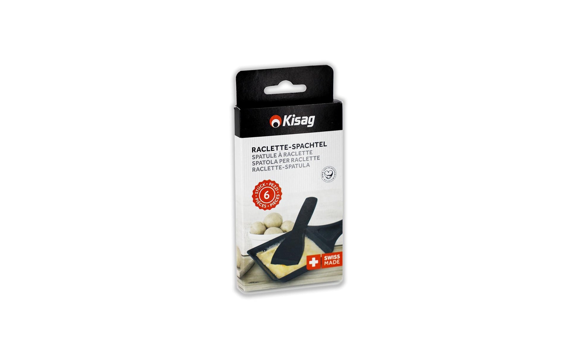 Kisag Raclette-Spachtel 6 Stk., 12 × 3,8 × 0,3 cm, Polyamid, schwarz