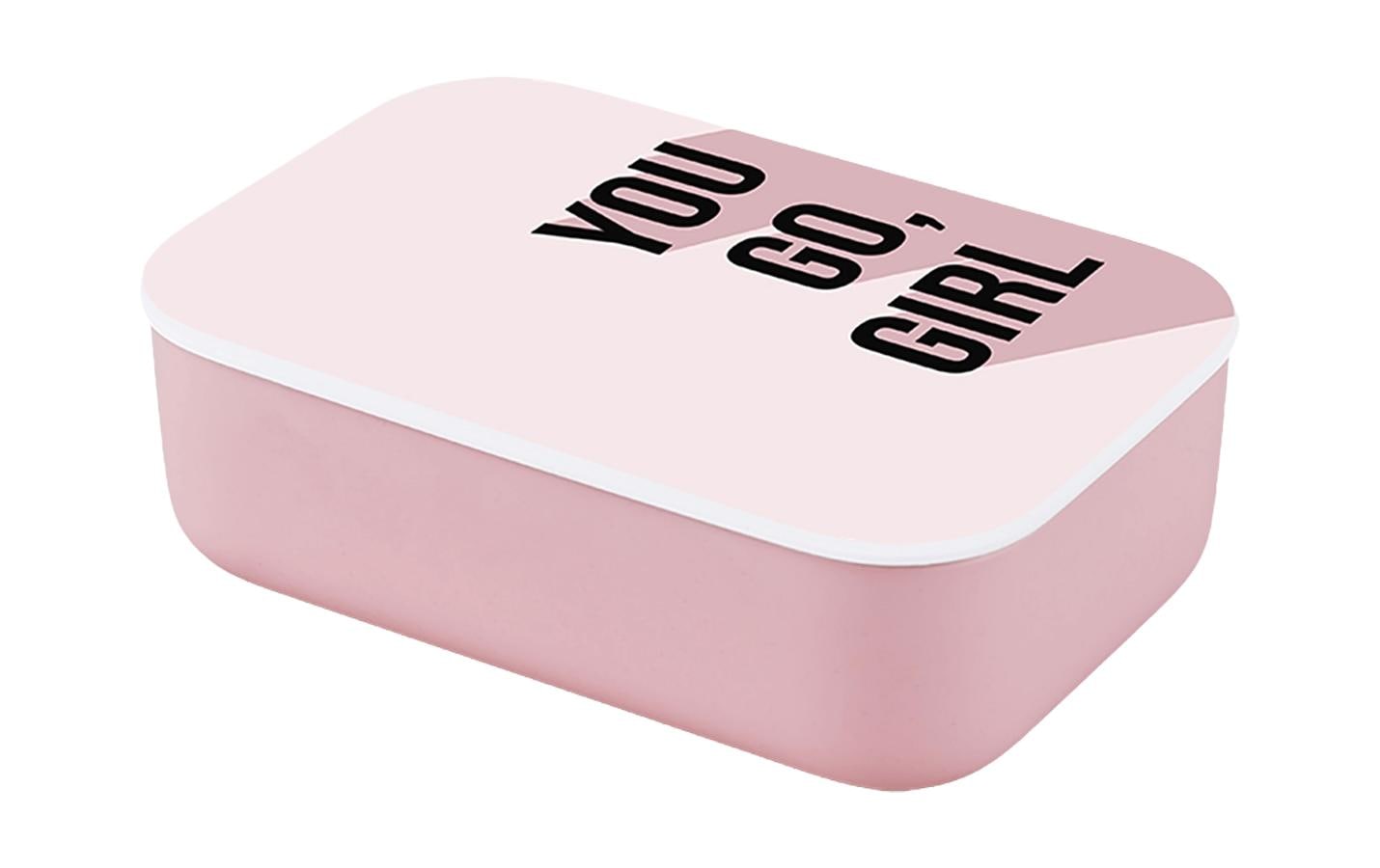 Bioloco Lunchbox 12 × 17 × 5 cm, Polylactid (PLA), rosa, für Kinder