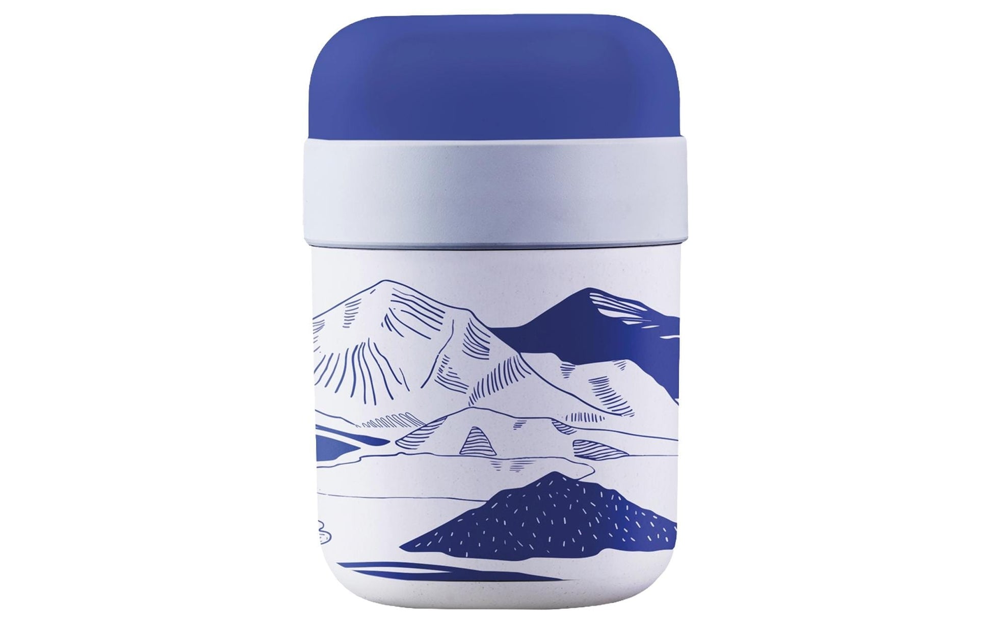 BioLoco Lunchbox 700 ml, rund, Polylactid (PLA), blau, mit Unterteilung