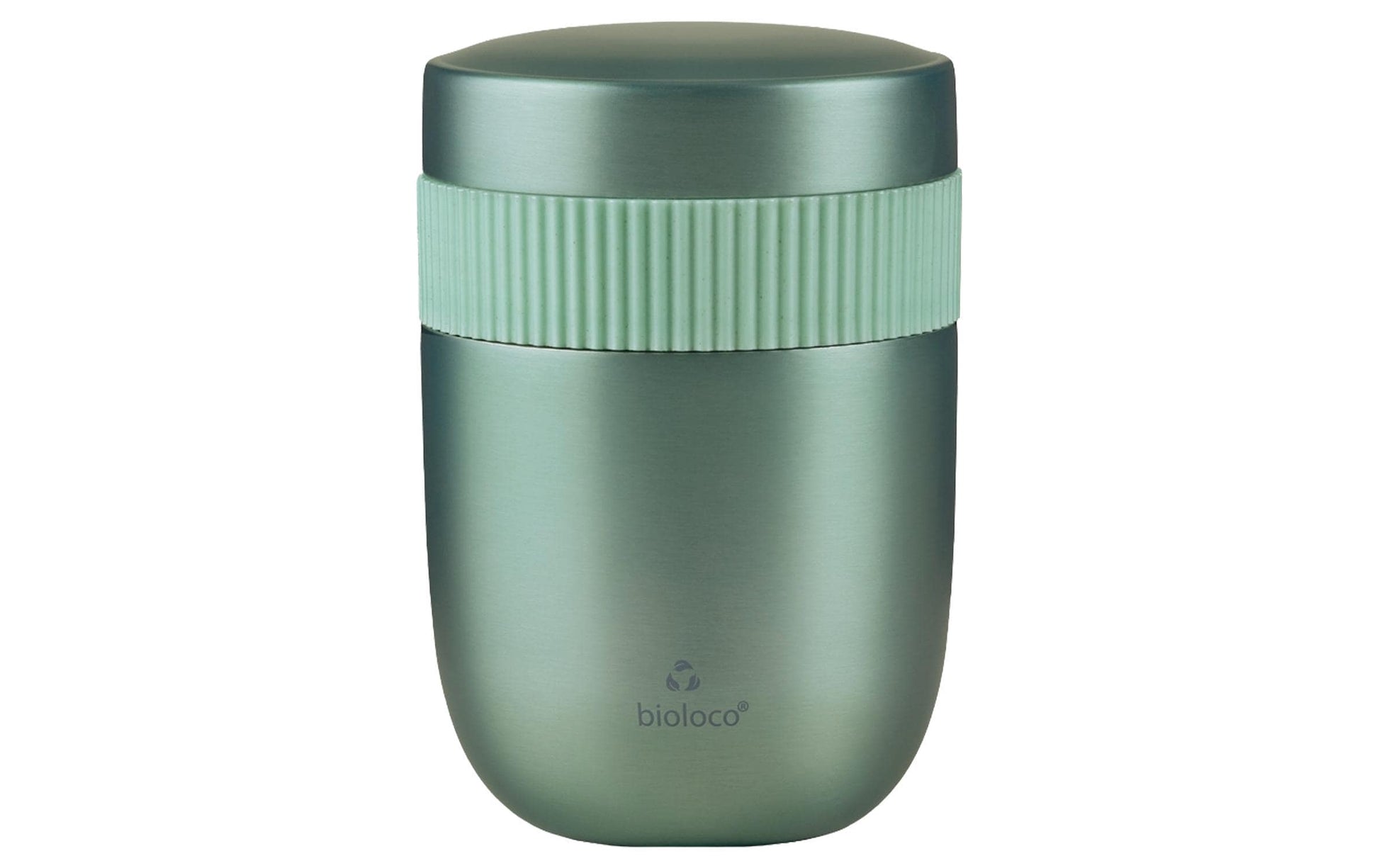 BioLoco Lunchbox 420 ml + 200 ml, Polylactid (PLA)/Edelstahl, Salbei, 2 Fächer