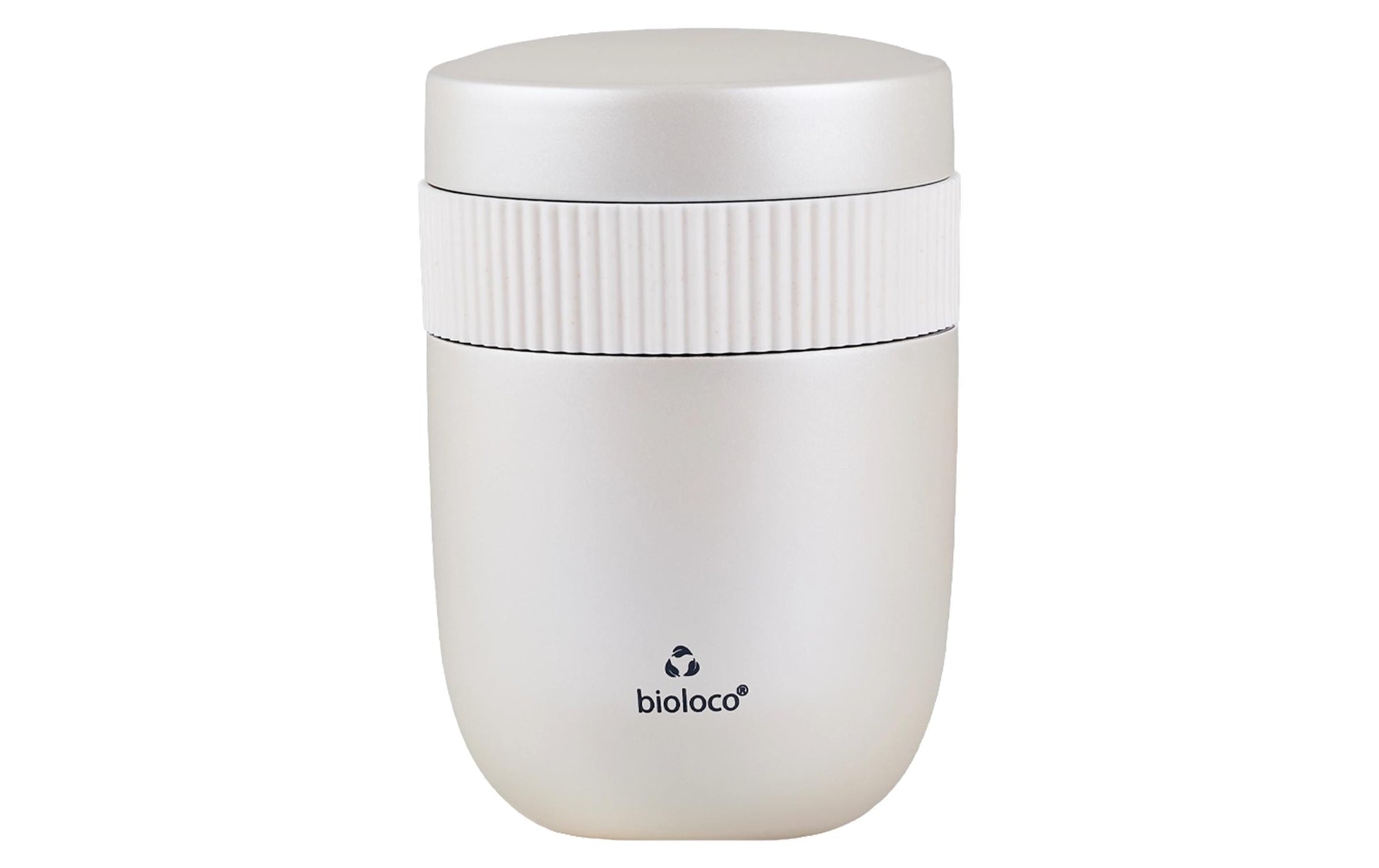 BioLoco Lunchpot – Lunchbox 420 ml + 200 ml, 2 Fächer, Edelstahl/PLA/Silikon, Perlweiss