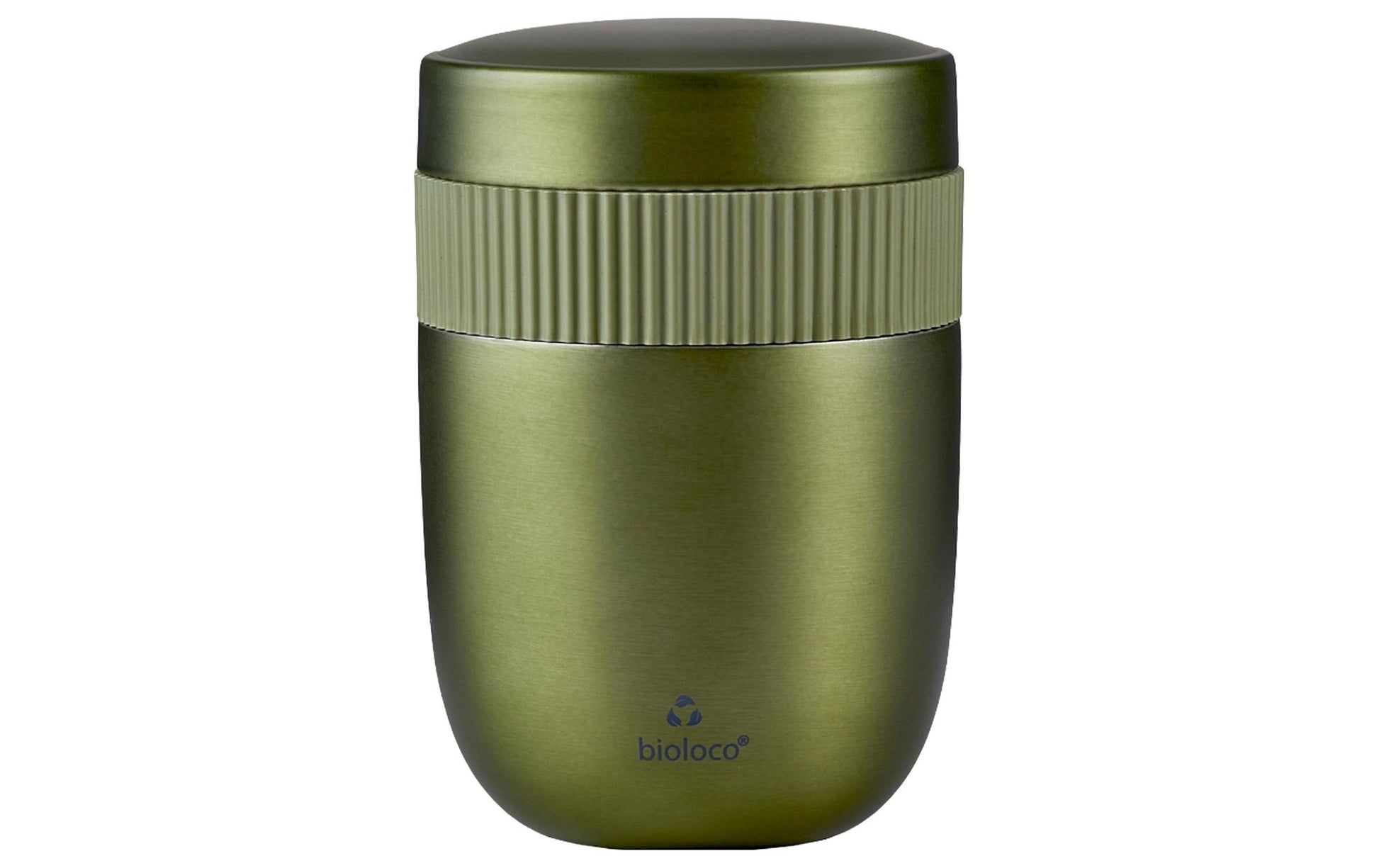 BioLoco Lunchbox 420 ml + 200 ml, Edelstahl/PLA/Silikon, 2 Fächer, Khaki