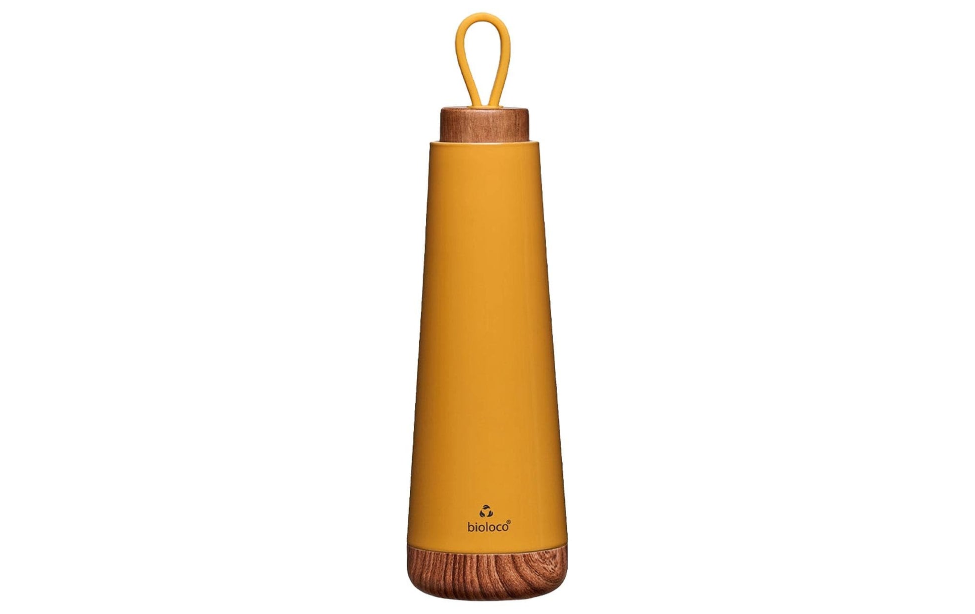 BioLoco Isolierflasche 500 ml – doppelwandig 18 h heiss/12 h kalt, Edelstahl, Holzdeckel
