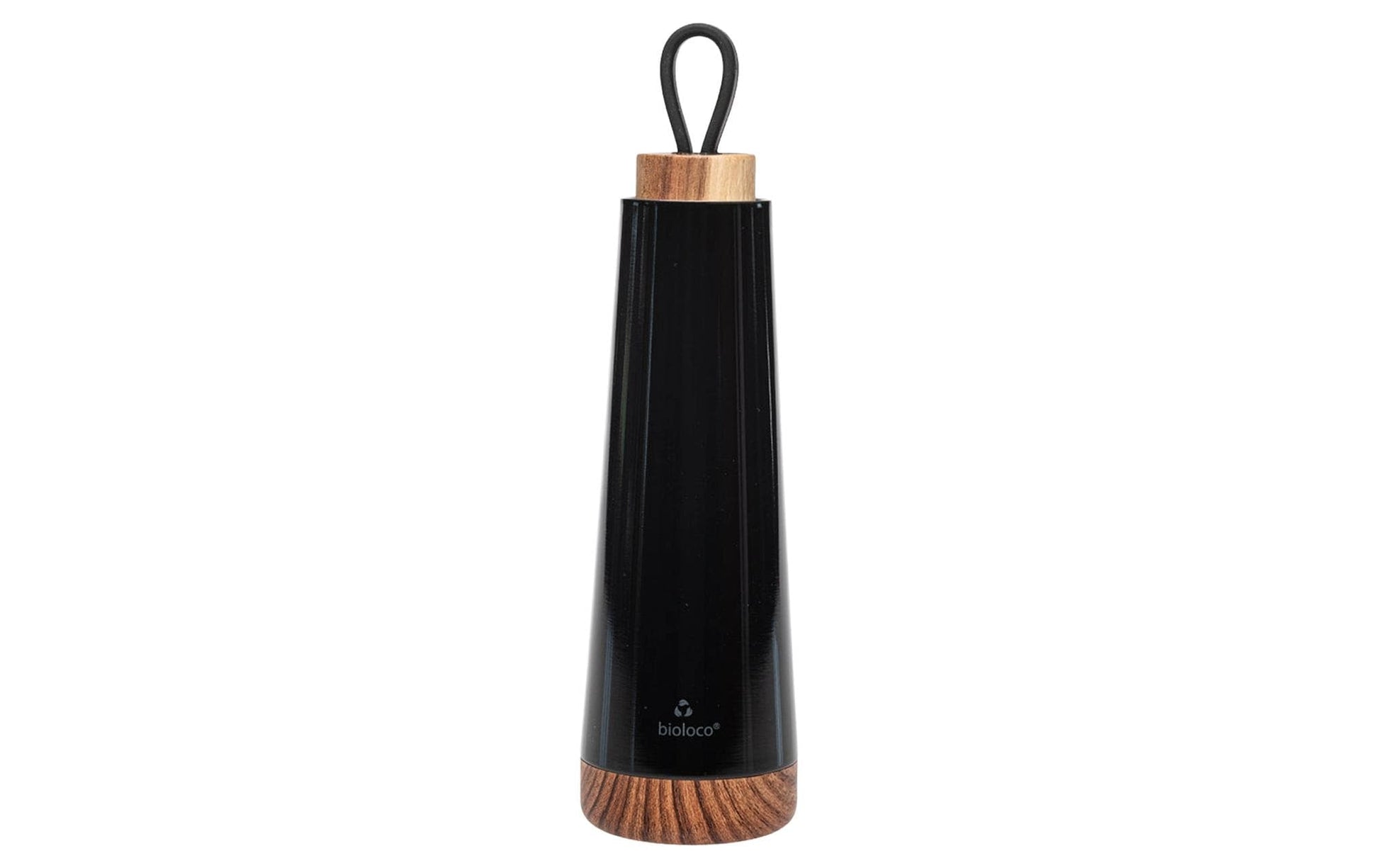 BioLoco Isolierflasche 500 ml – doppelwandig 18 h heiss/12 h kalt, Edelstahl, Holzdeckel