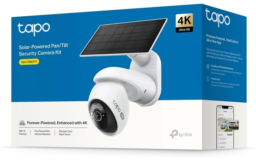 TP-Link Tapo C660 Solar Netzwerkkamera Kit – 4K, 8 MP, IP65, für Amazon Alexa, Weiss