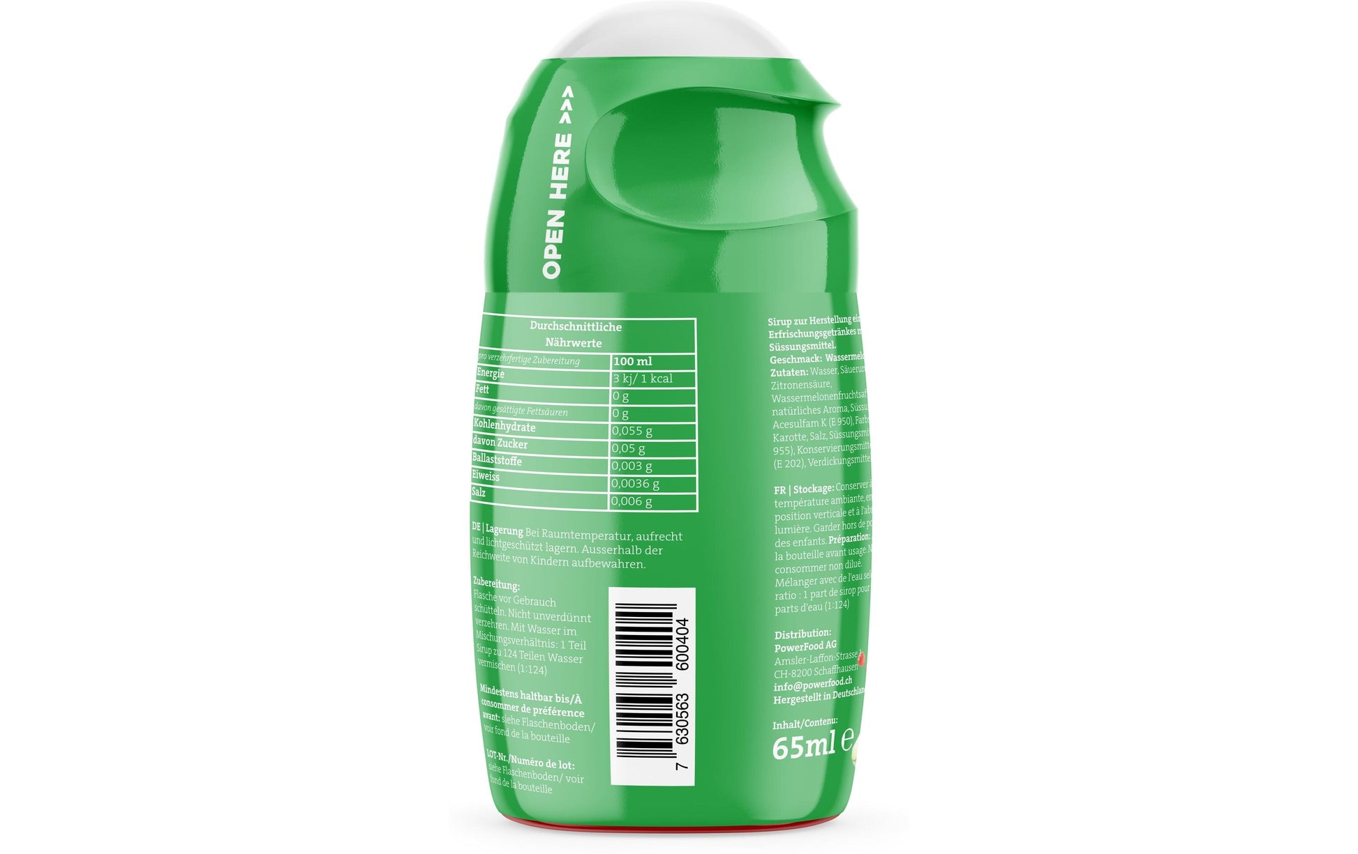 PowerFood Sirup Zero, Wassermelone – 65 ml