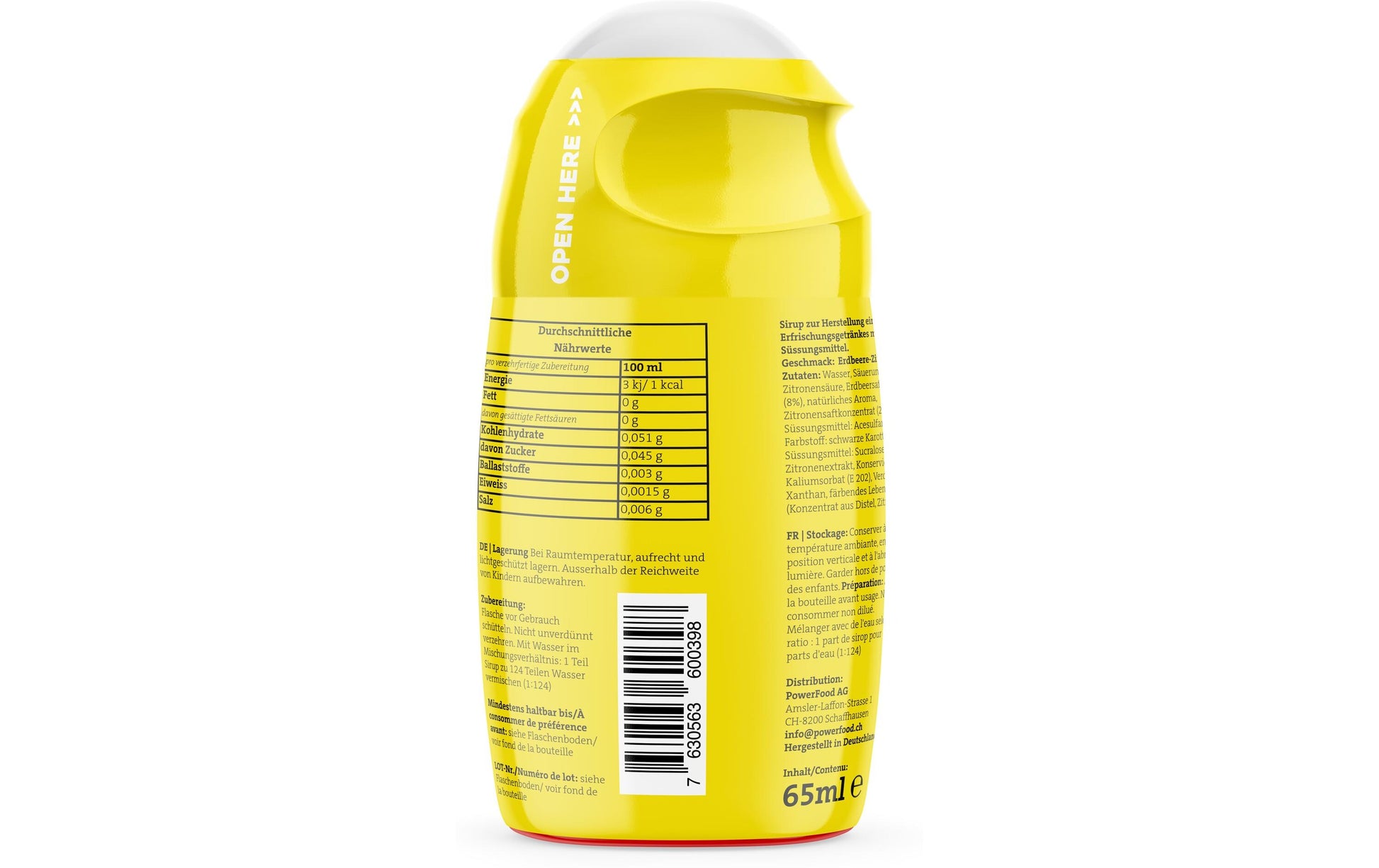 PowerFood Sirup Zero, Zitrone – 65 ml