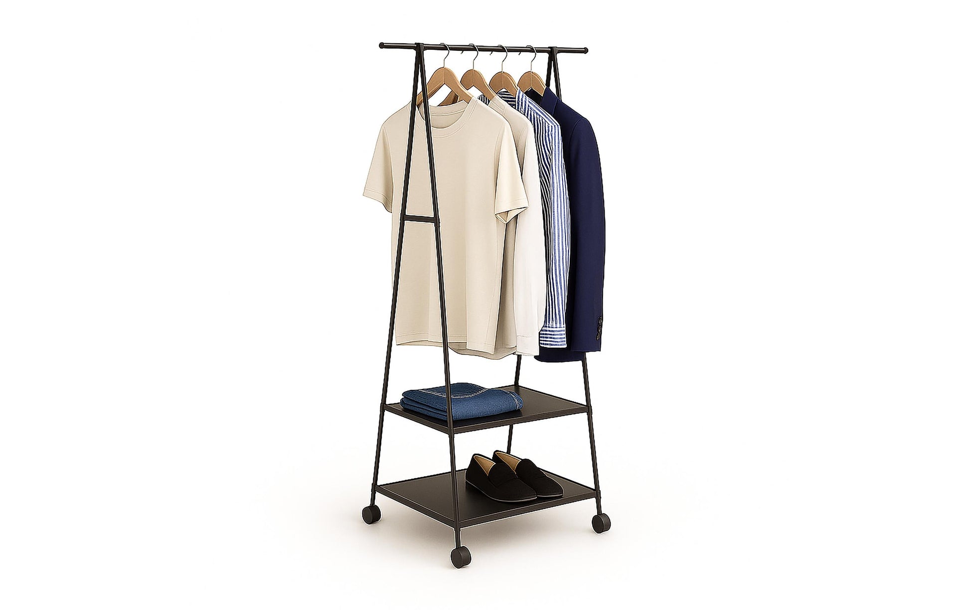 Relaxdays Garderobenständer – Stahl – Schwarz – 1'600 mm