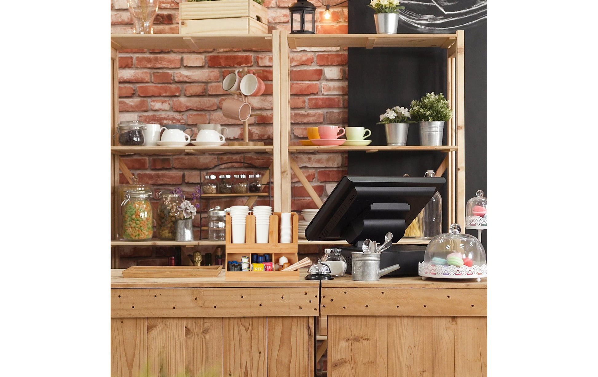 Relaxdays Kaffeekapselhalter für 6 Kapseln, Bambus, Hellbraun