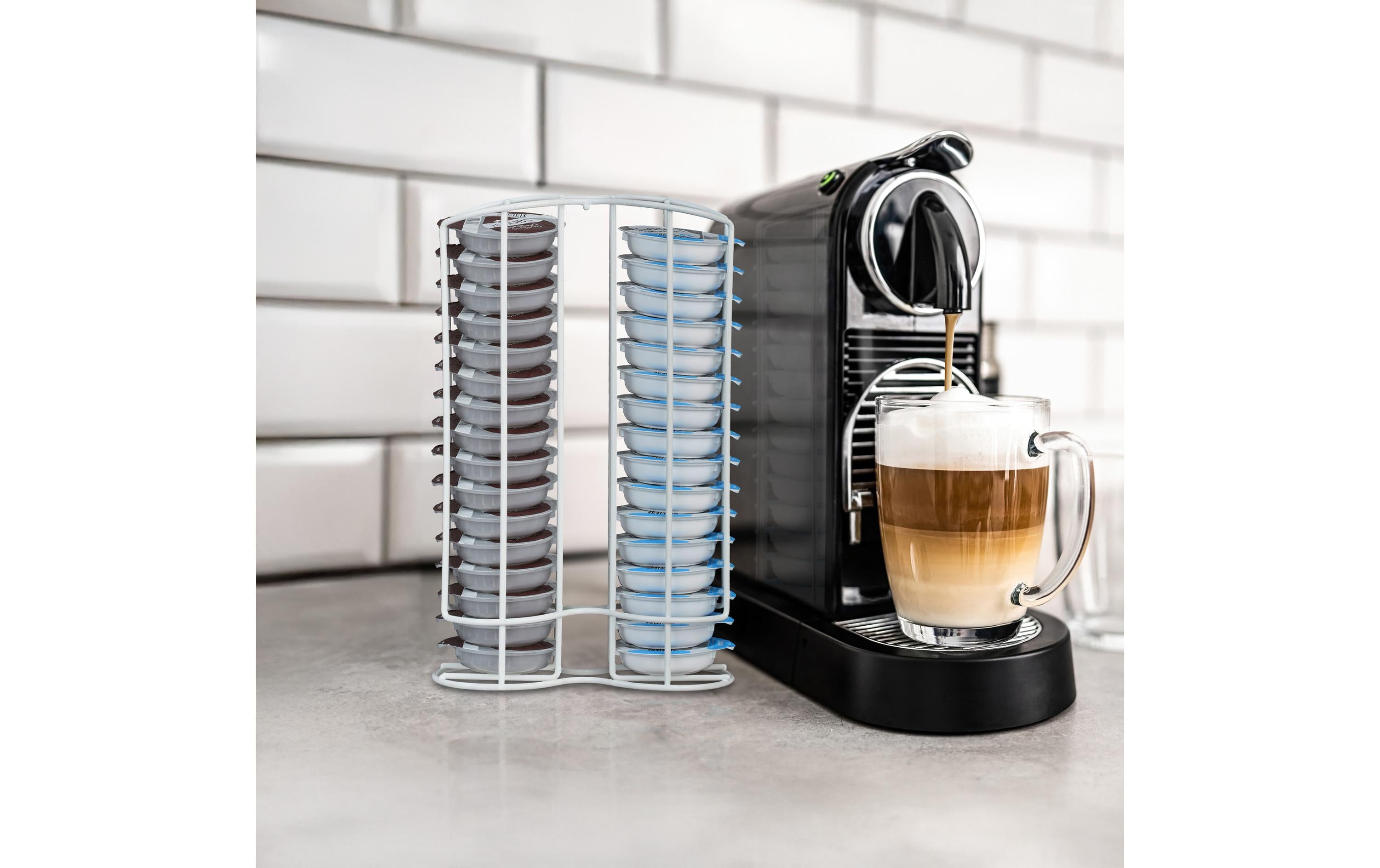 Relaxdays Kapselhalter – für Tassimo, 32 Kapseln, Weiss