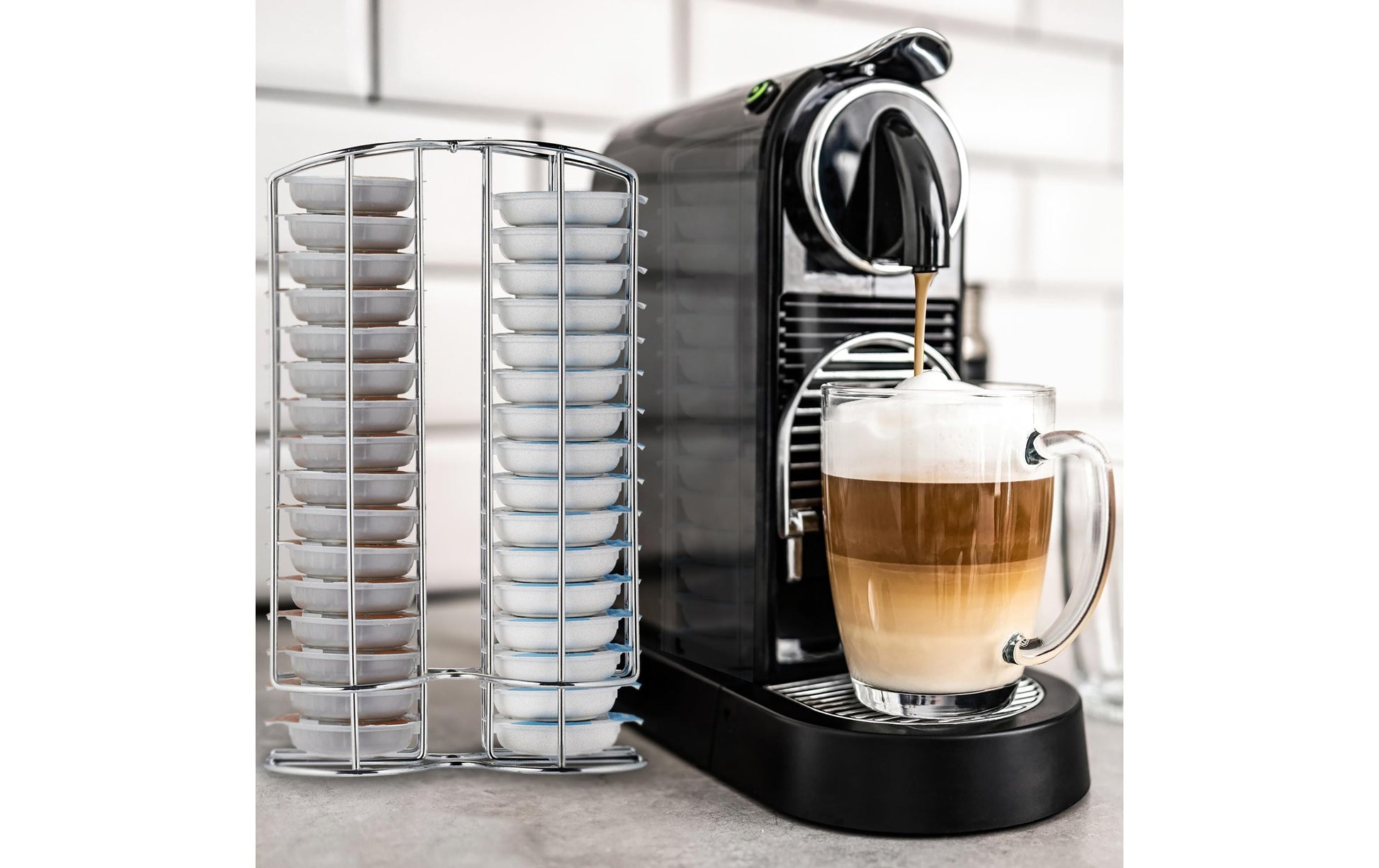 Relaxdays Kapselhalter – für Bosch Tassimo, 32 Kapseln