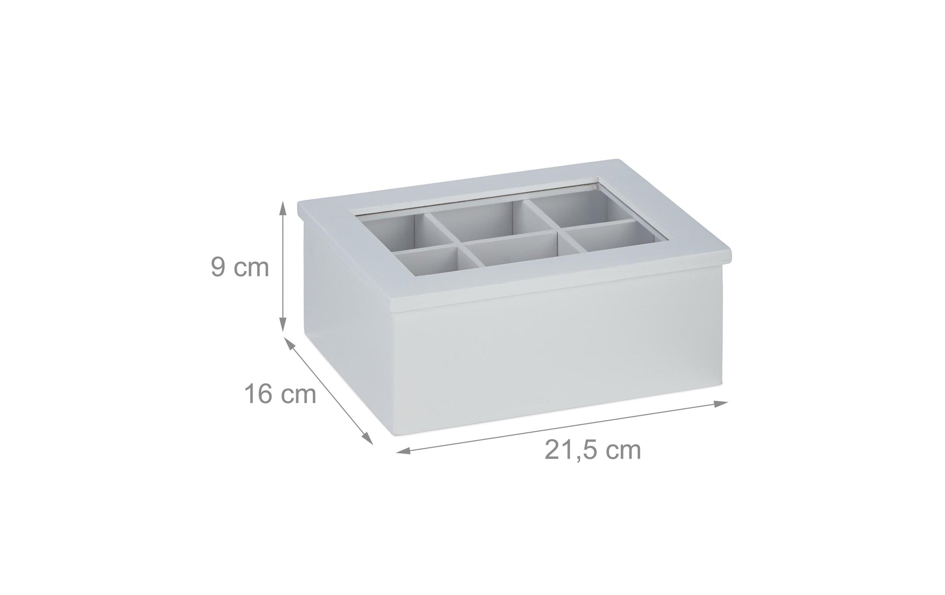 Relaxdays Teebeutelbox Bambus/Kunststoff, 6 Fächer, Weiss