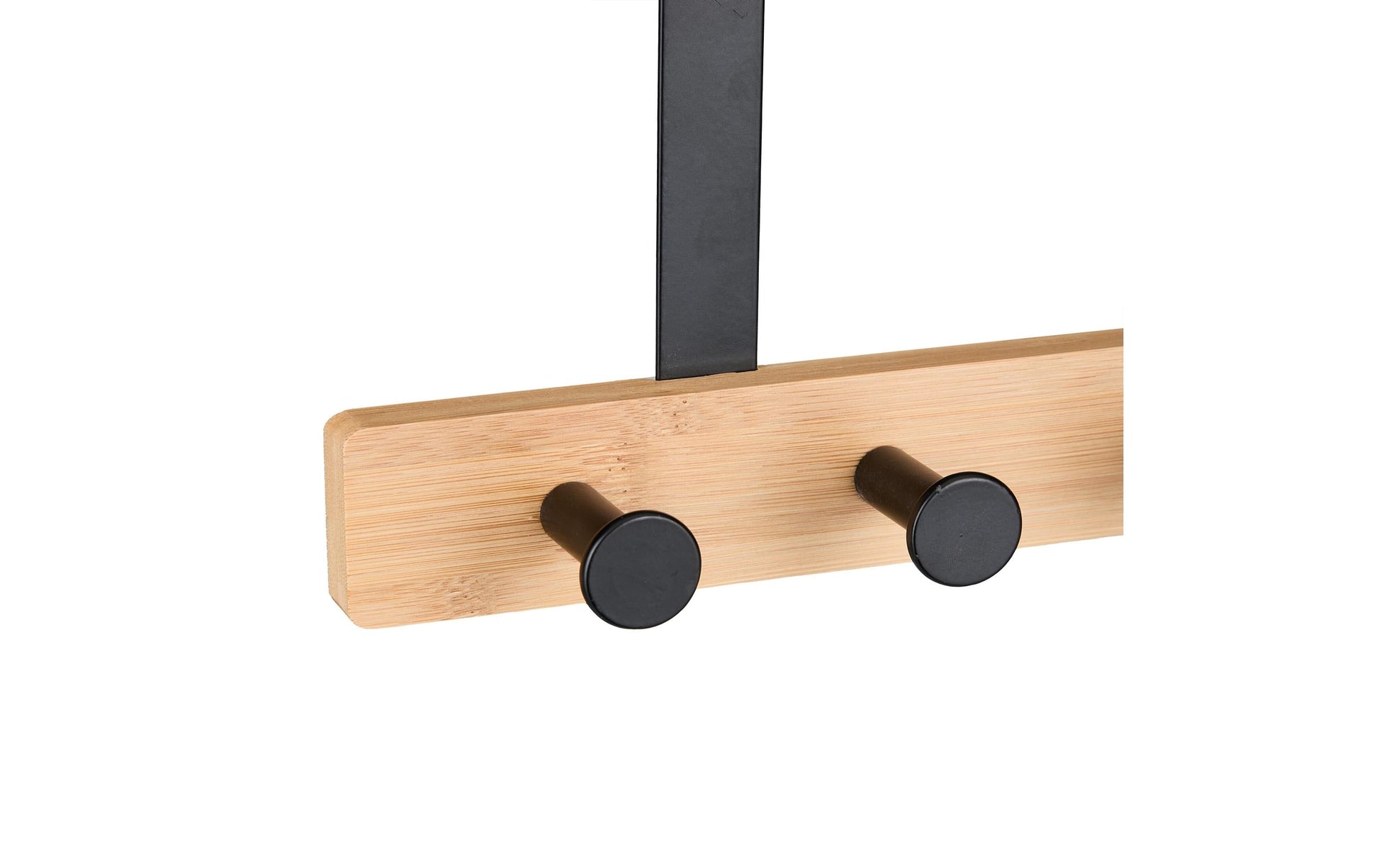 Relaxdays Wandgarderobe 6 Haken – Bambus/Stahl – Hellbraun