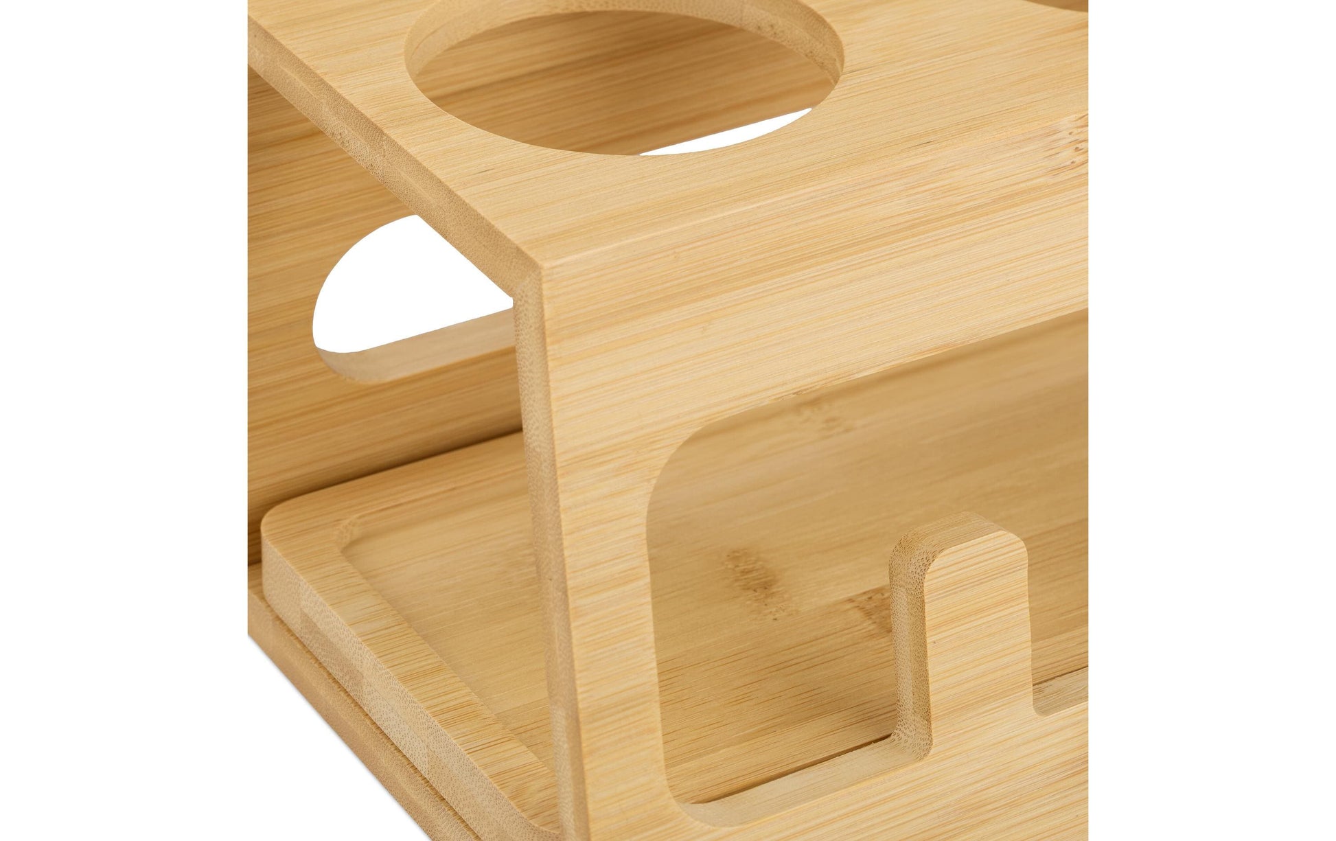 Relaxdays Abtropfgestell 29 × 14 × 12,5 cm, Bambus, hellbraun, für 3 Flaschen
