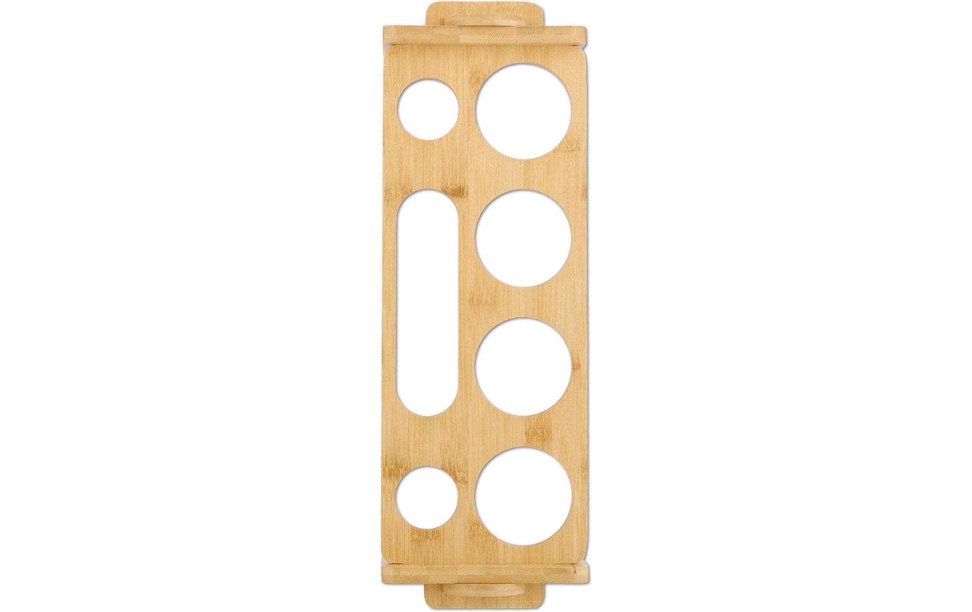 Relaxdays Abtropfgestell 43 × 14,5 × 14 cm, Bambus/Silikon, hellbraun, für 4 Flaschen