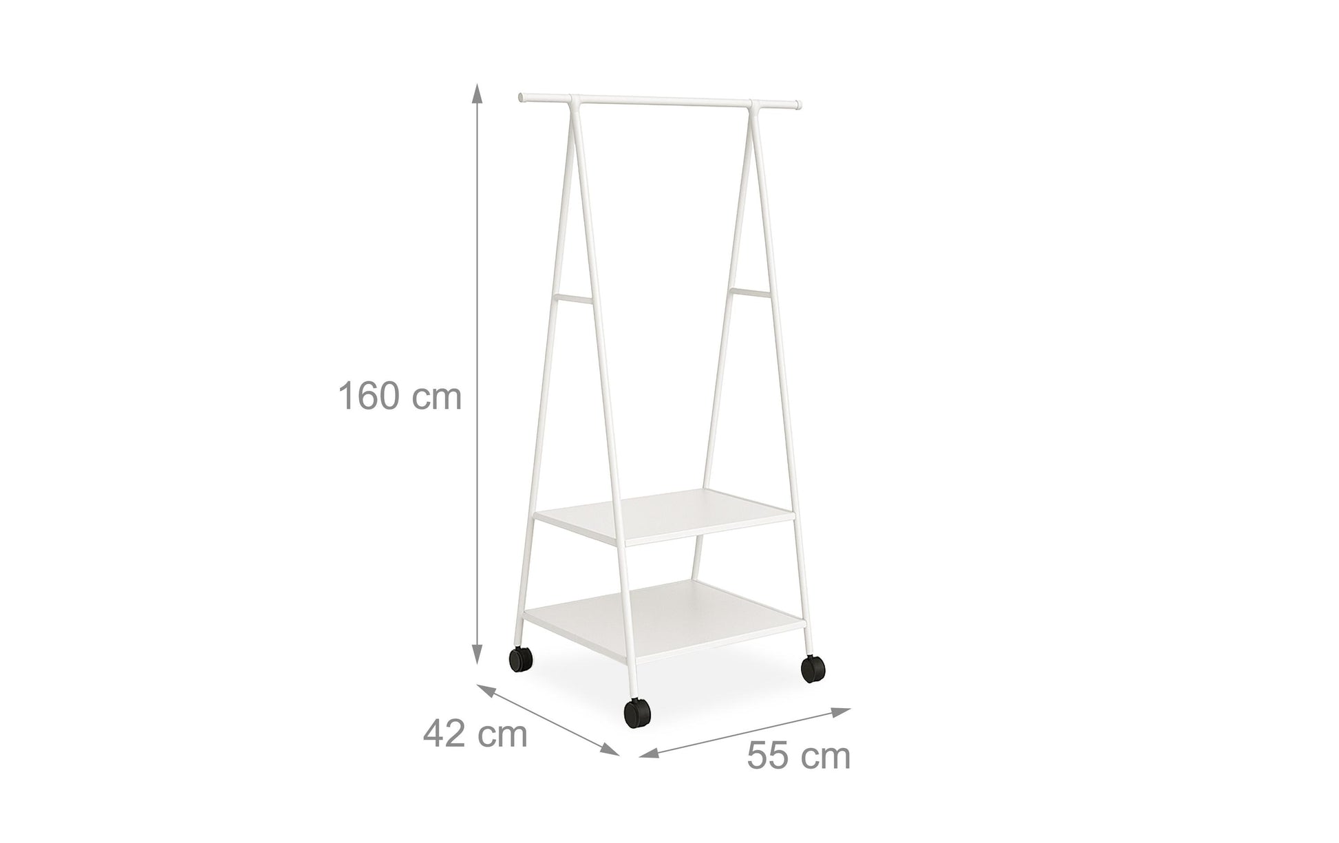 Relaxdays Garderobenständer – Stahl – Weiss – 1'600 mm