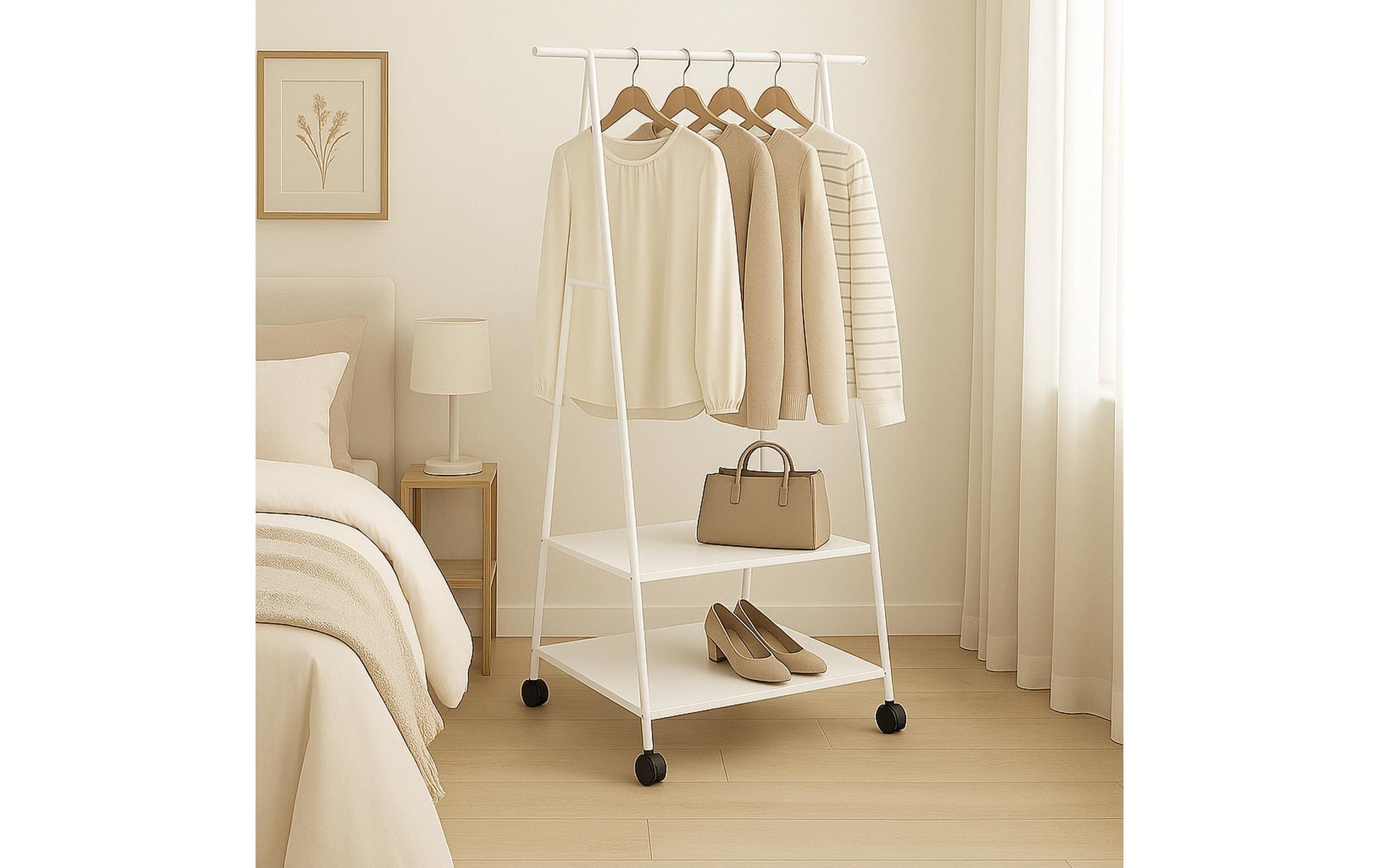 Relaxdays Garderobenständer – Stahl – Weiss – 1'600 mm