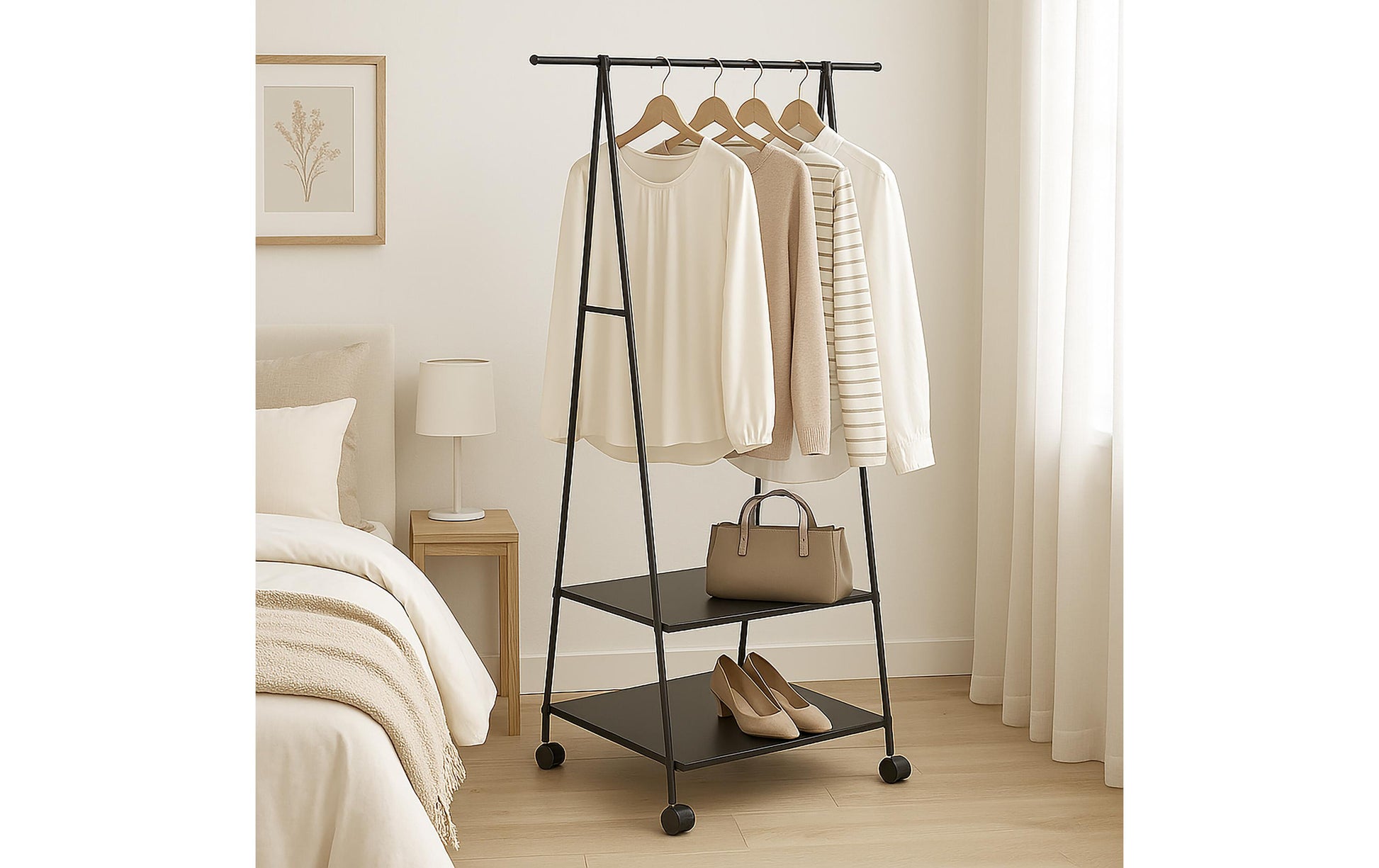 Relaxdays Garderobenständer – Stahl – Schwarz – 1'600 mm
