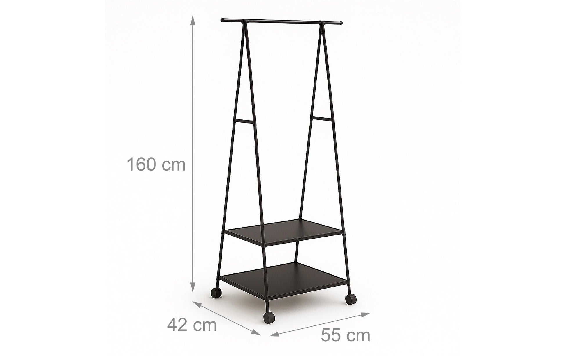 Relaxdays Garderobenständer – Stahl – Schwarz – 1'600 mm
