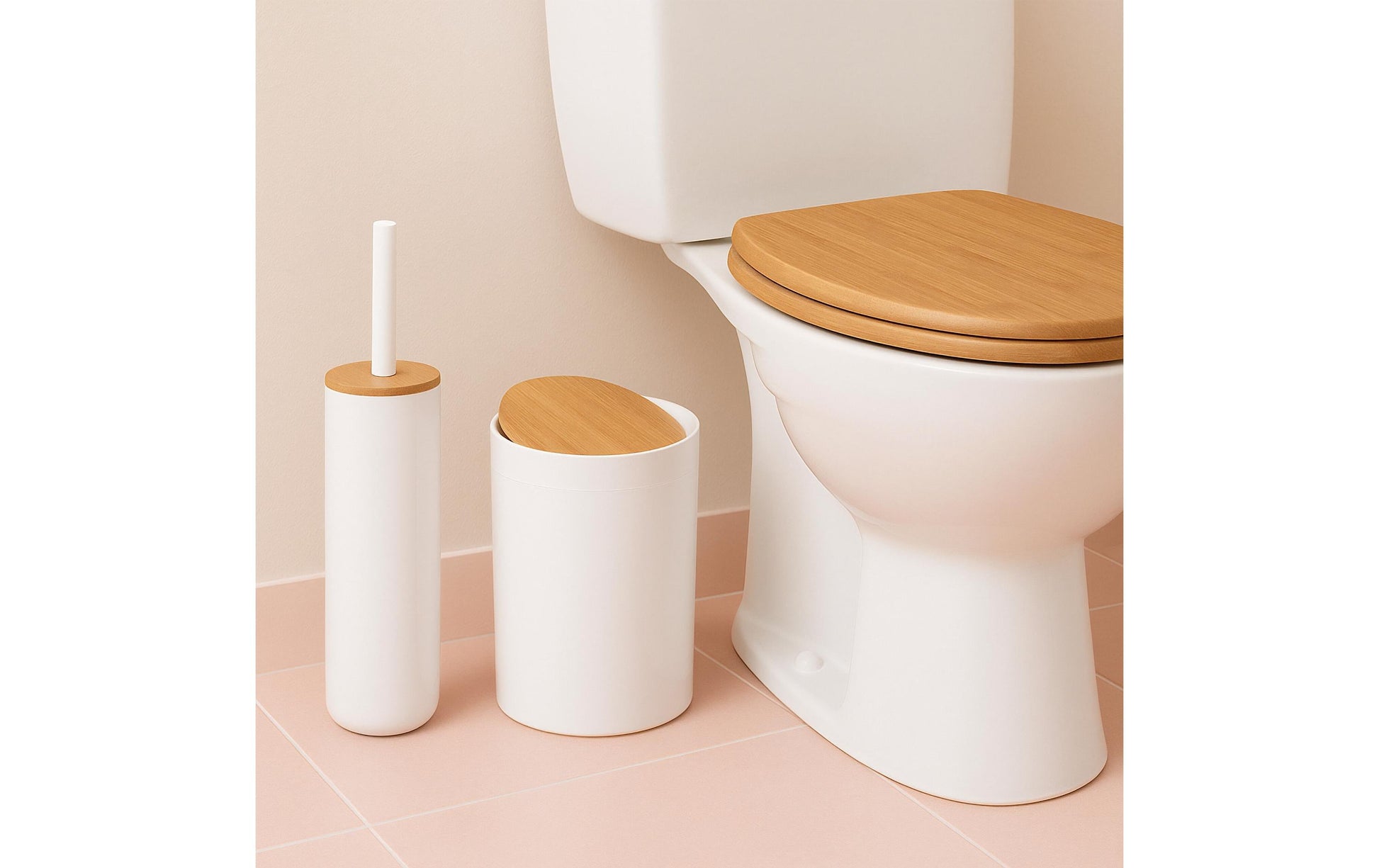 Relaxdays Aufbewahrungsbox – 85% Kunststoff/15% Bambus, Weiss, 7er-Set