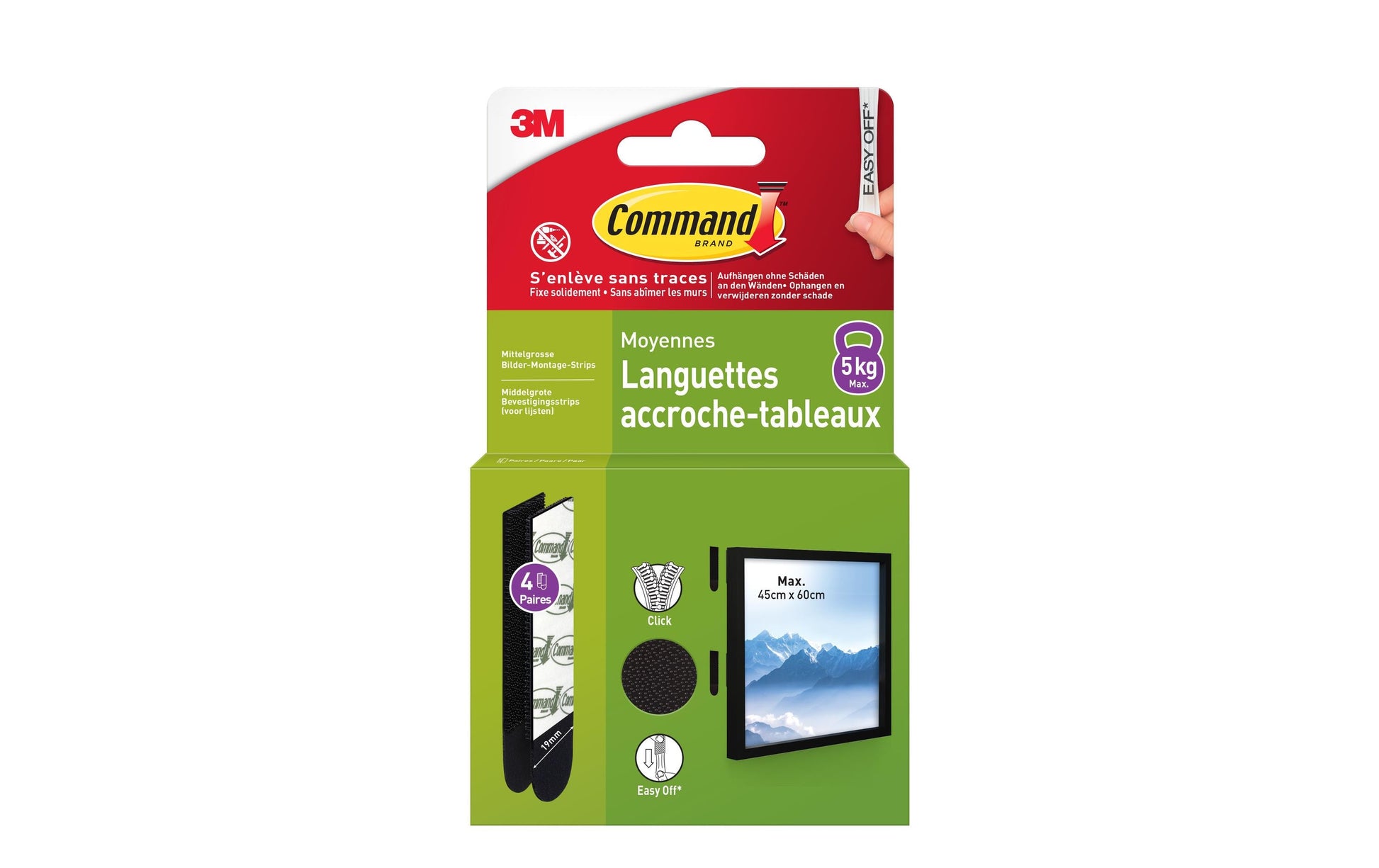 Command Montagestreifen – Schwarz, 8 Stk., für diverse Oberflächen