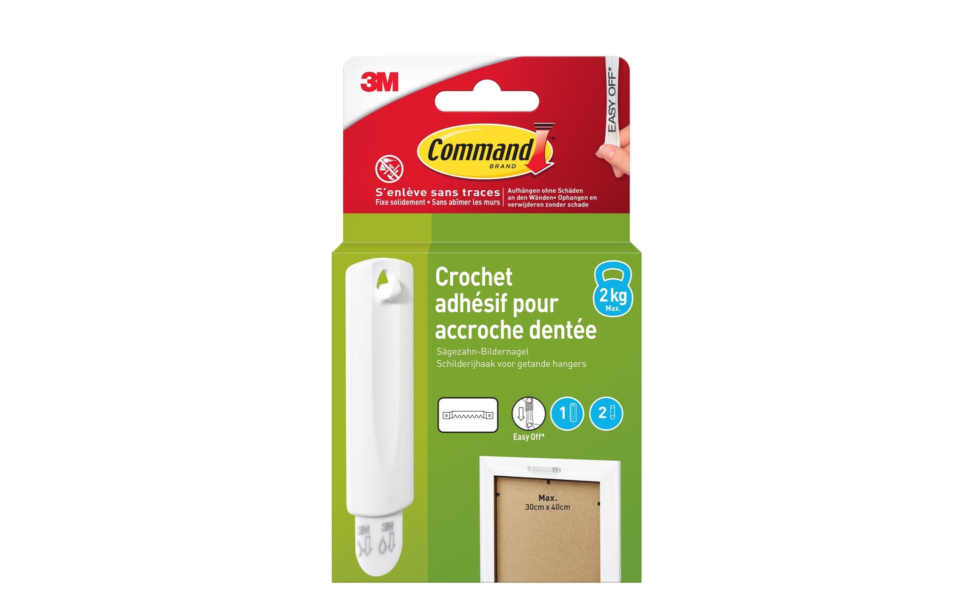 3M Haken – Kunststoff – Weiss – 2 kg – für diverse Oberflächen