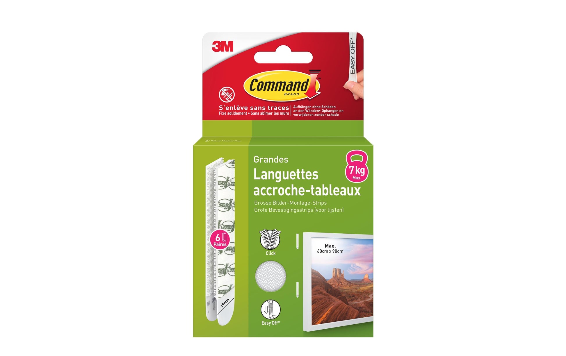 Command Montagestreifen – weiss, bis 7 kg, 6 Paar, wasserfest