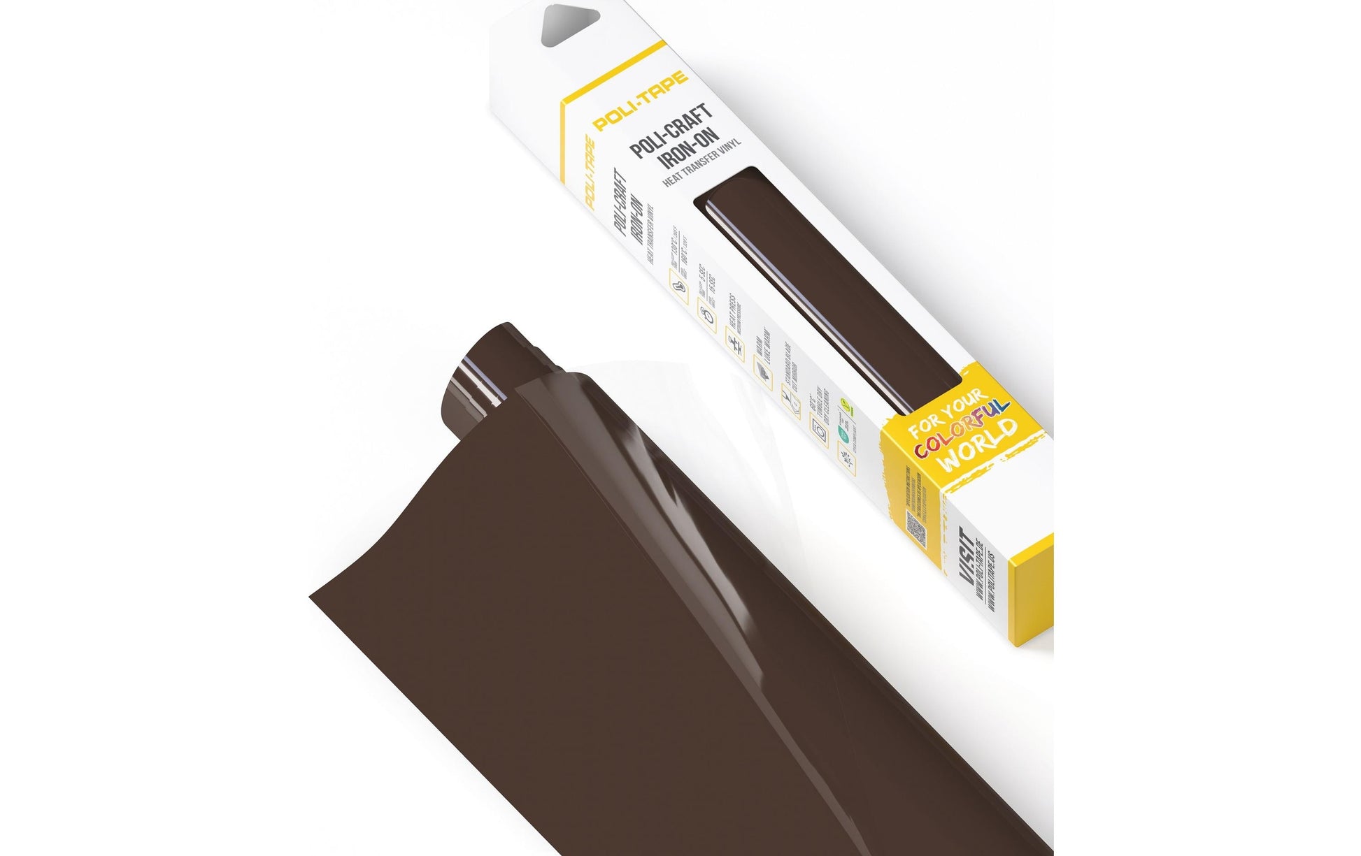Poli-Tape Aufbügelfolie (HTV), Geflockt, Braun, 30,5 × 122 cm, 1 Stk.