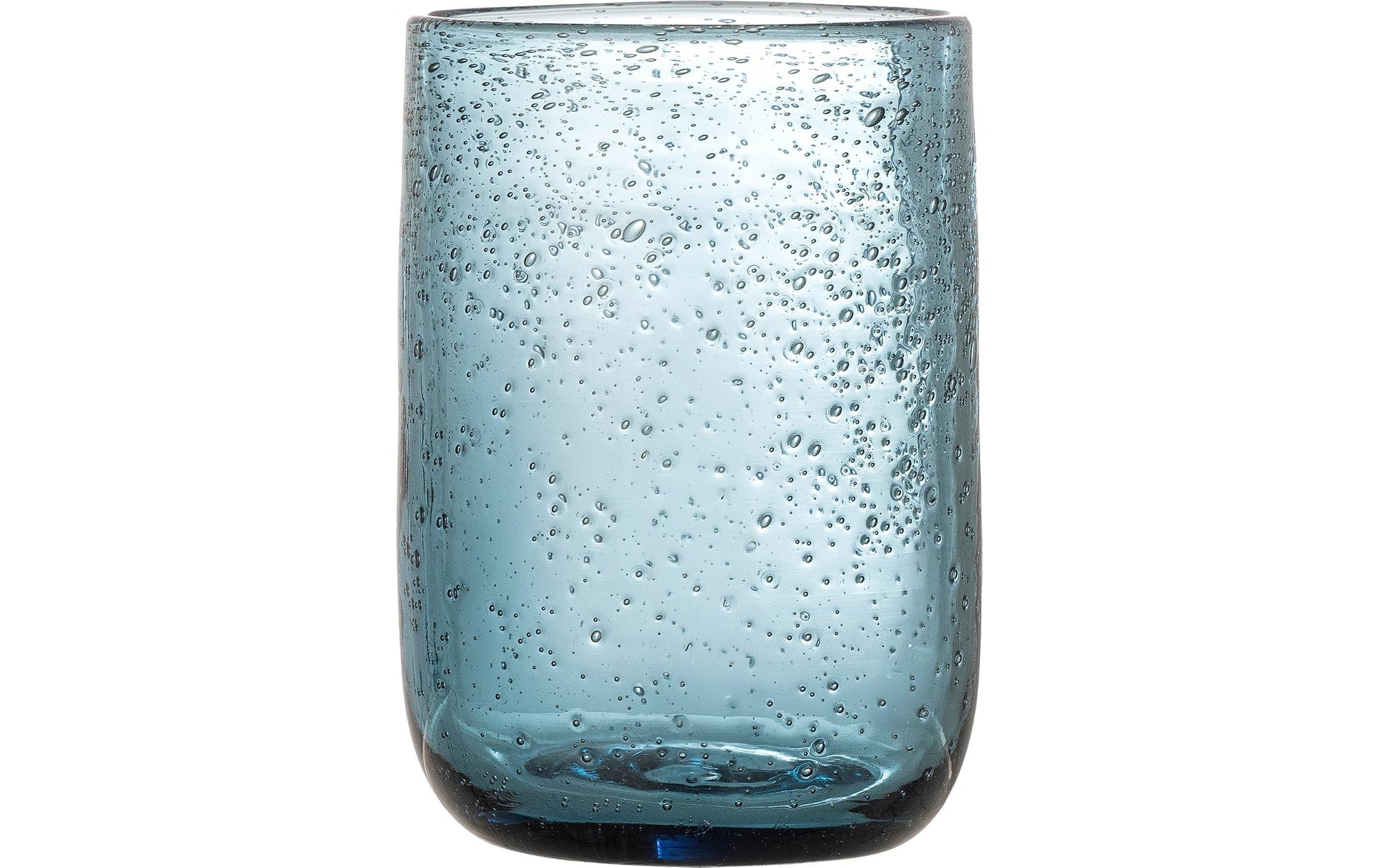Bloomingville Tabby Trinkglas – 0,33 l, Glas, Blau, spülmaschinenfest, 4 Stück