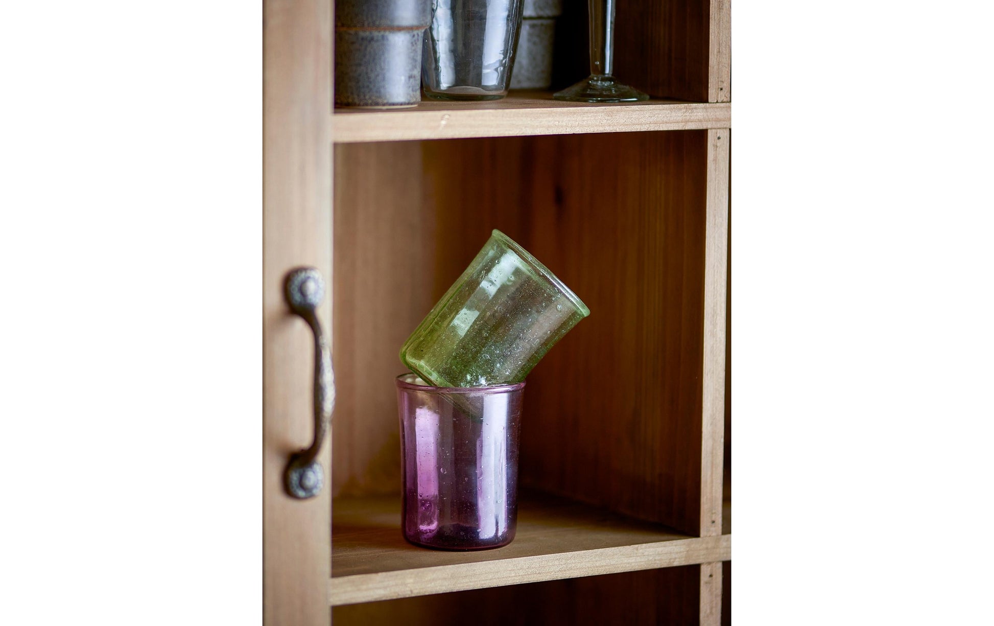 Bloomingville Cocktailgläser Sunil – 2er Set, 240 ml, Ø 7 cm, Glas, Grün, spülmaschinenfest