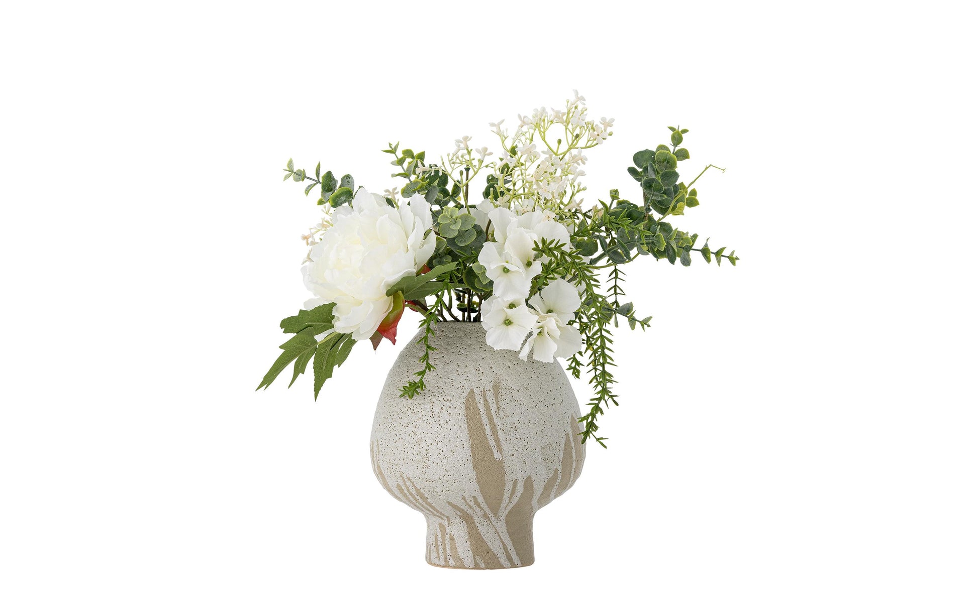 Bloomingville Strauß – Ø 23 × 43 cm – Kunststoff & Papier & Polyester & Eisenguss, weiss