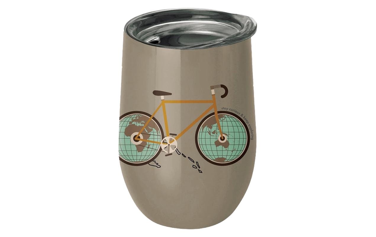 BioLoco Thermobecher BEO146 – 420 ml, Edelstahl, Braun, mit Deckel