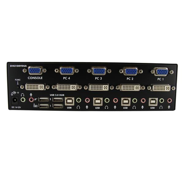 StarTech.com 4-Port DVI/VGA KVM-Switch – 1920 × 1200, USB-Hub, Audio