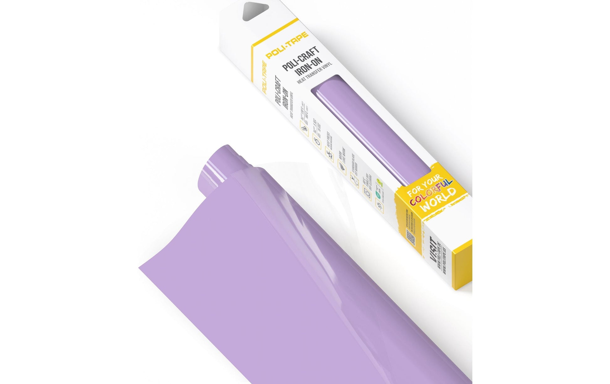 Poli-Tape Aufbügelfolie (HTV), Polyurethan (PU), Violett, Matt, 30,5 cm × 122 cm, 1 Stk.
