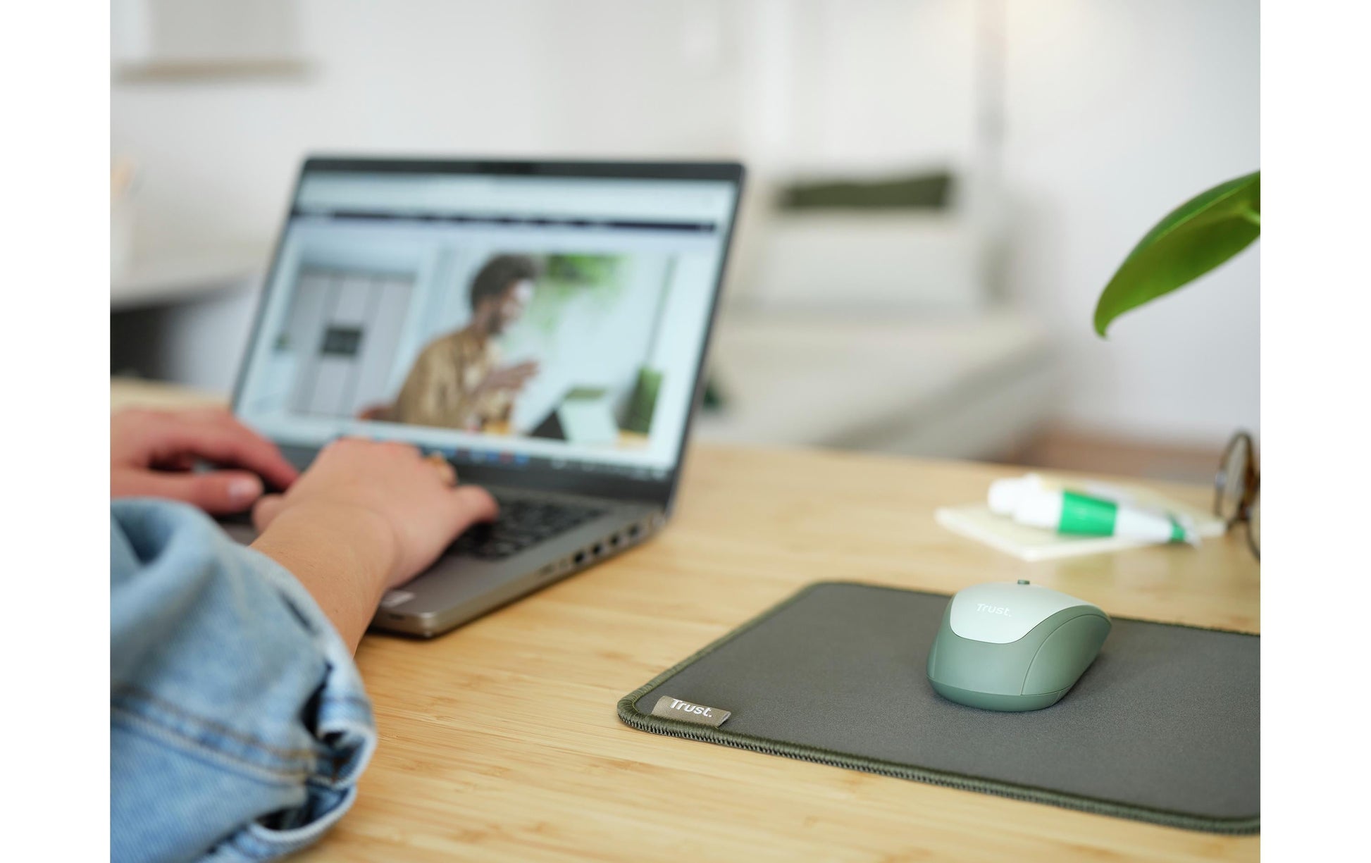 Trust Boye – Mauspad – 250 × 210 mm, Recyceltes PET, Grün