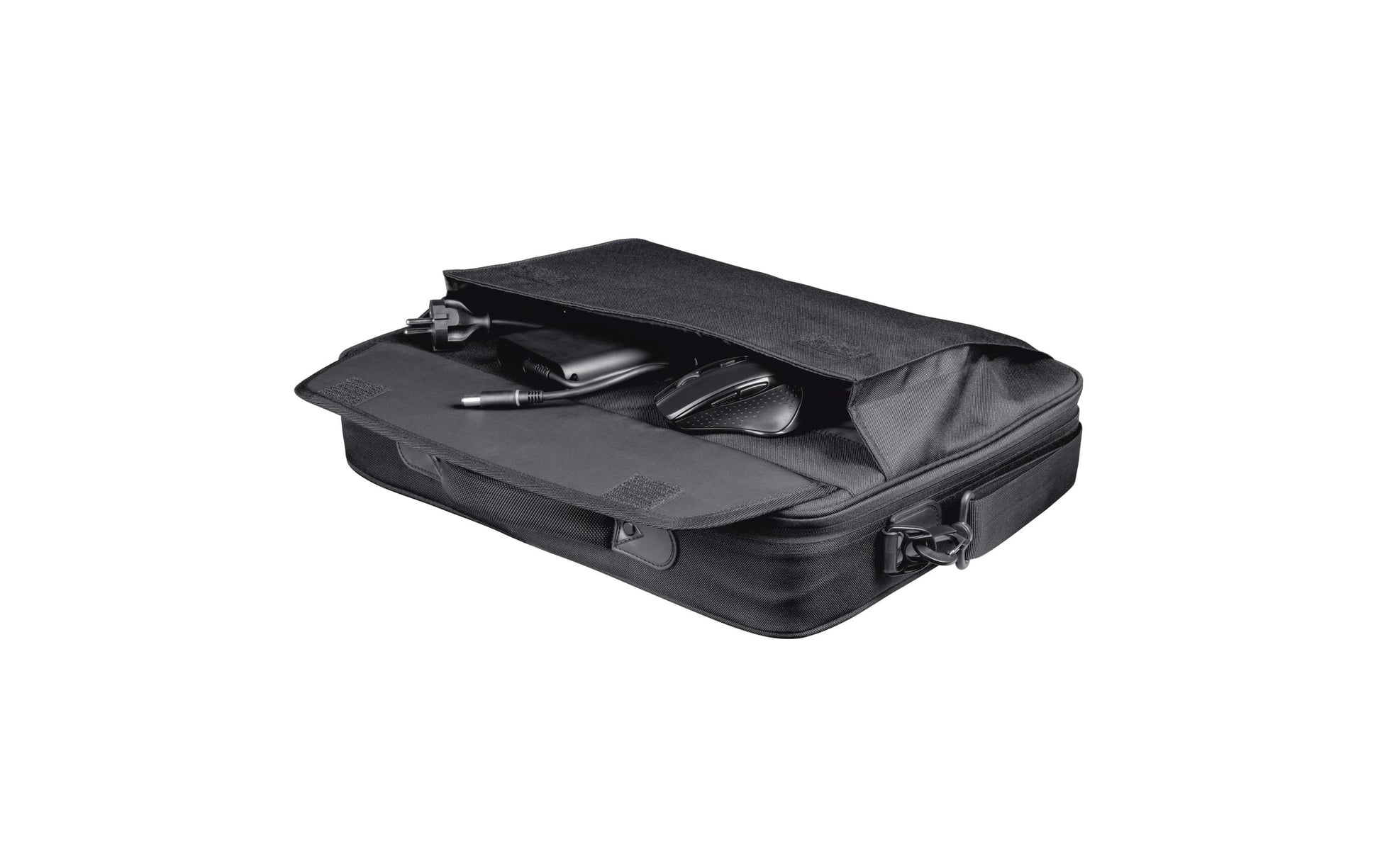 Trust Atlanta Notebook-Tasche bis 16" – mit abnehmbarem Schultergurt, Reissverschluss – Schwarz