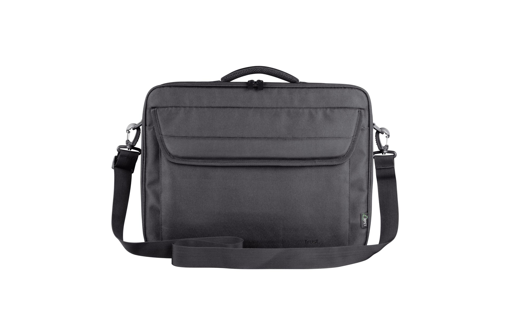 Trust Atlanta Notebook-Tasche bis 16" – mit abnehmbarem Schultergurt, Reissverschluss – Schwarz