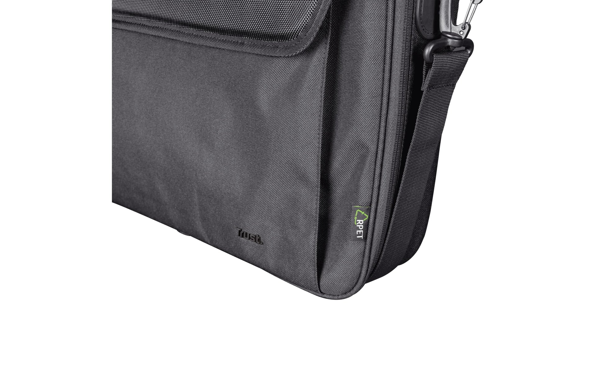 Trust Atlanta Notebook-Tasche bis 16" – mit abnehmbarem Schultergurt, Reissverschluss – Schwarz