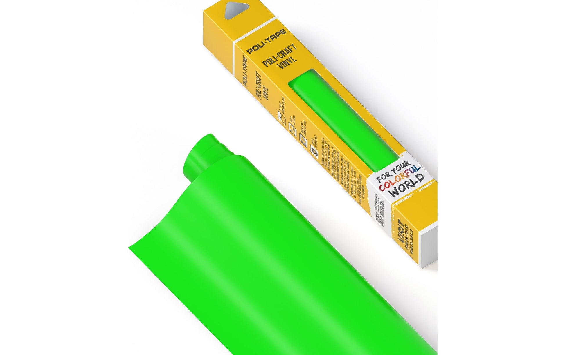 Poli-Tape Vinylfolie matt Neongrün – 30,5 × 183 cm – 1 Rolle