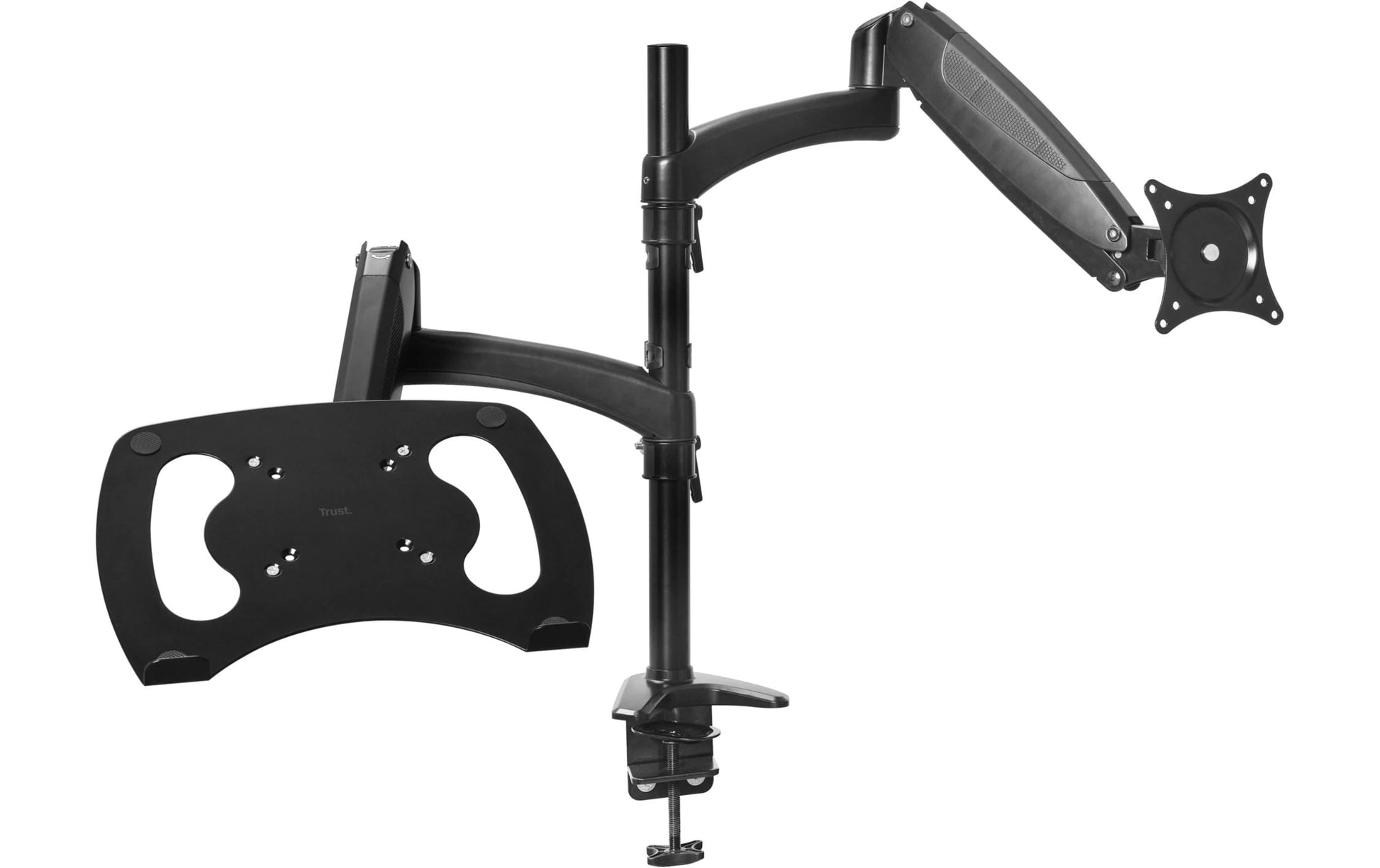 Trust Monta – Monitorarm, Dual, Tischklemme, bis 32", VESA 75 × 75/100 × 100 mm, 16 kg, höhenverstellbar